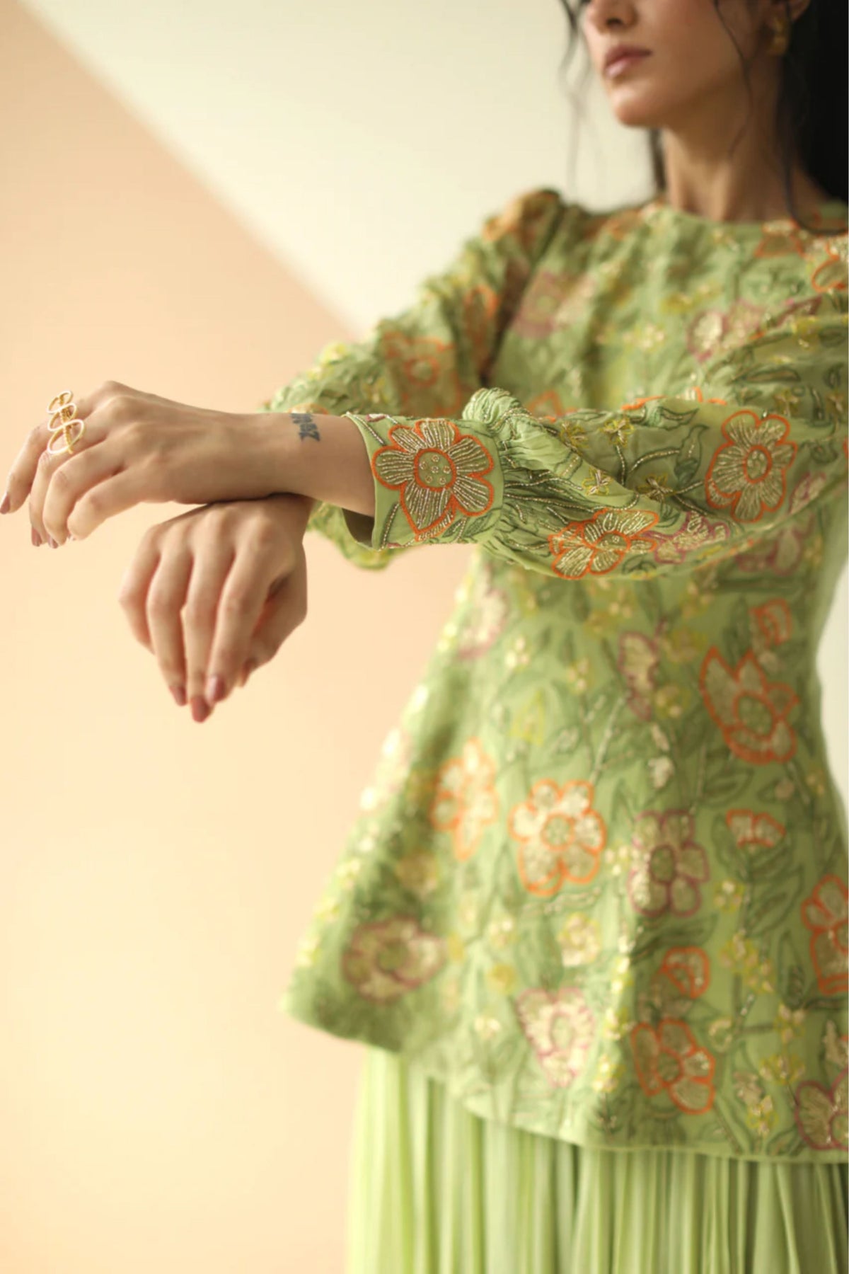 Pista heavy jaal  peplum sharara