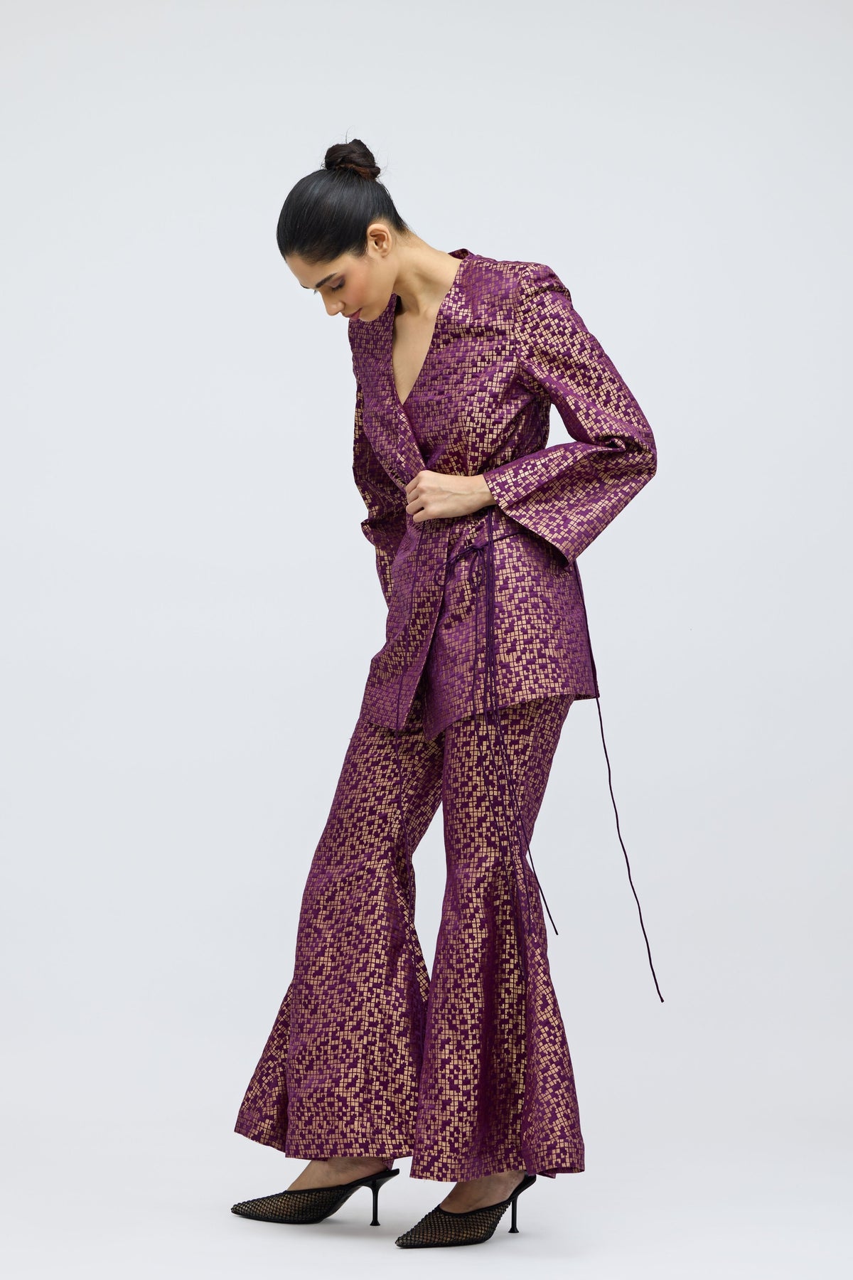 Pointillé Brocade Purple Co-ord Set