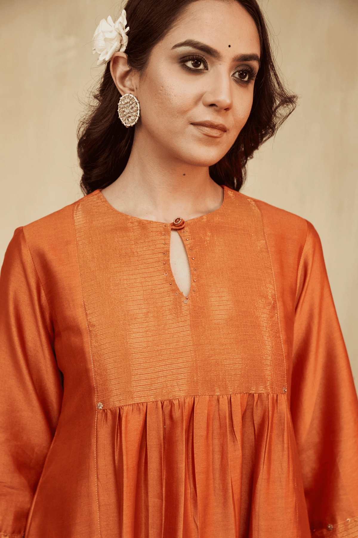 Orange Chanderi Giana Kurta Set
