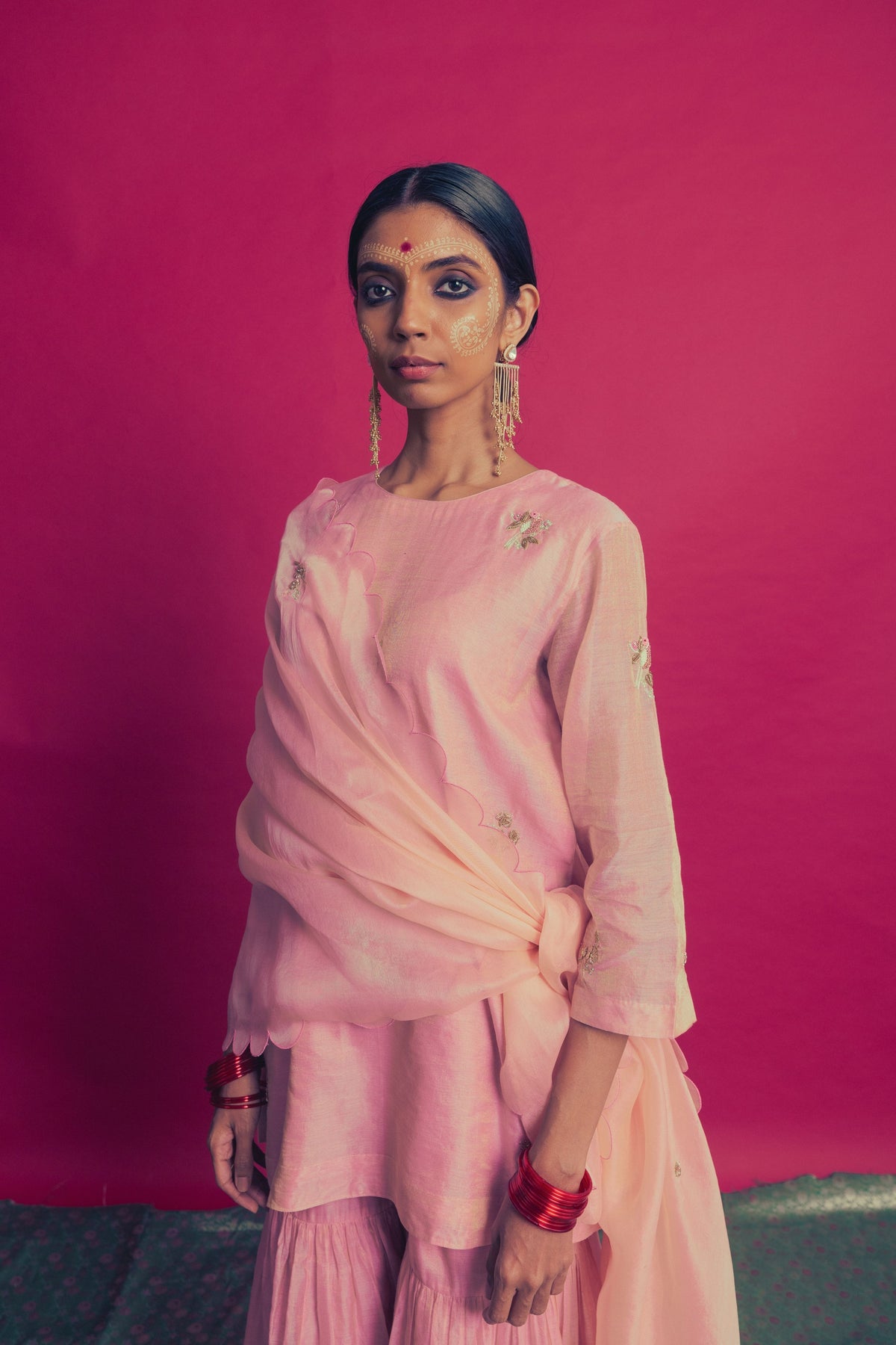 Gulabi Saanjh Garara Odhni Set