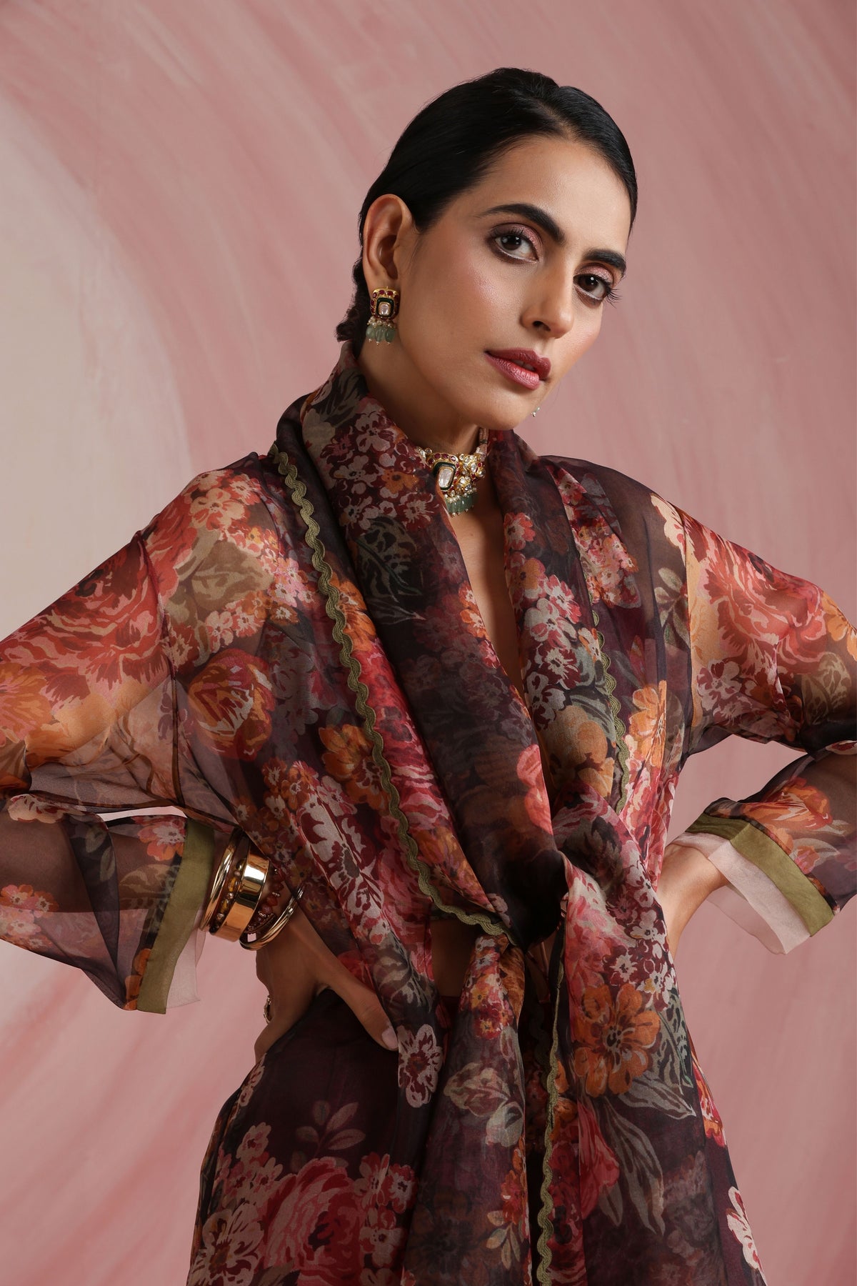 Chanderi Jacket Set
