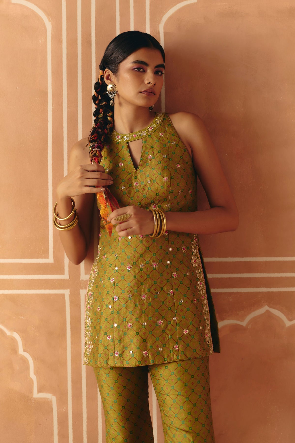 Parrot Green Tunic Set