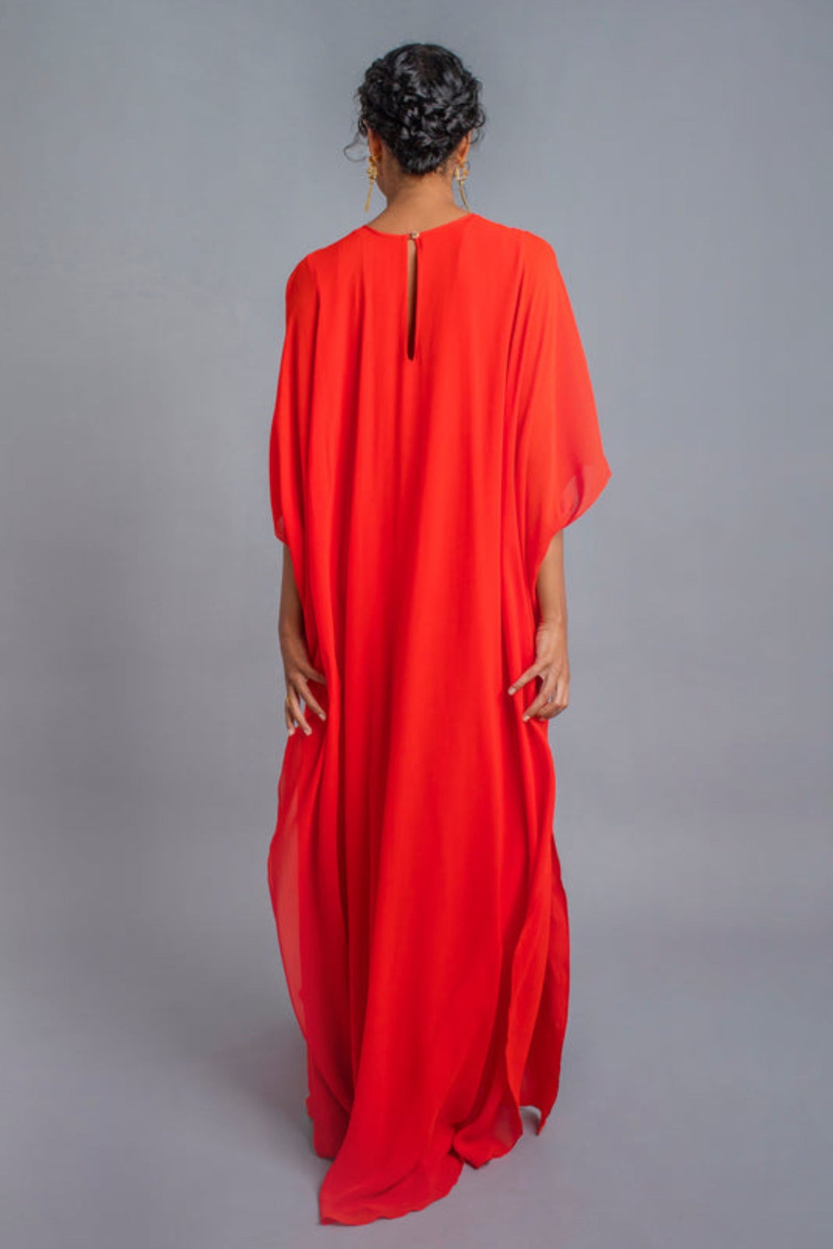 Scarlet Knotted Kaftan Set