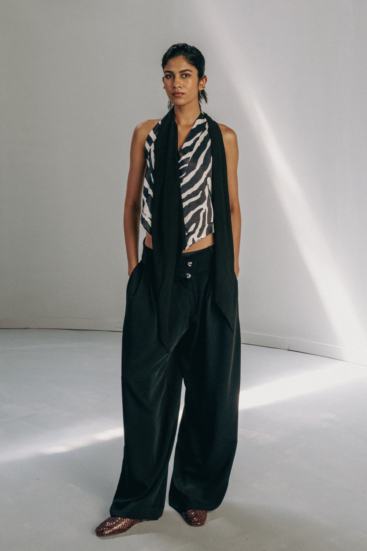 Low Waist Bristol Black Pants