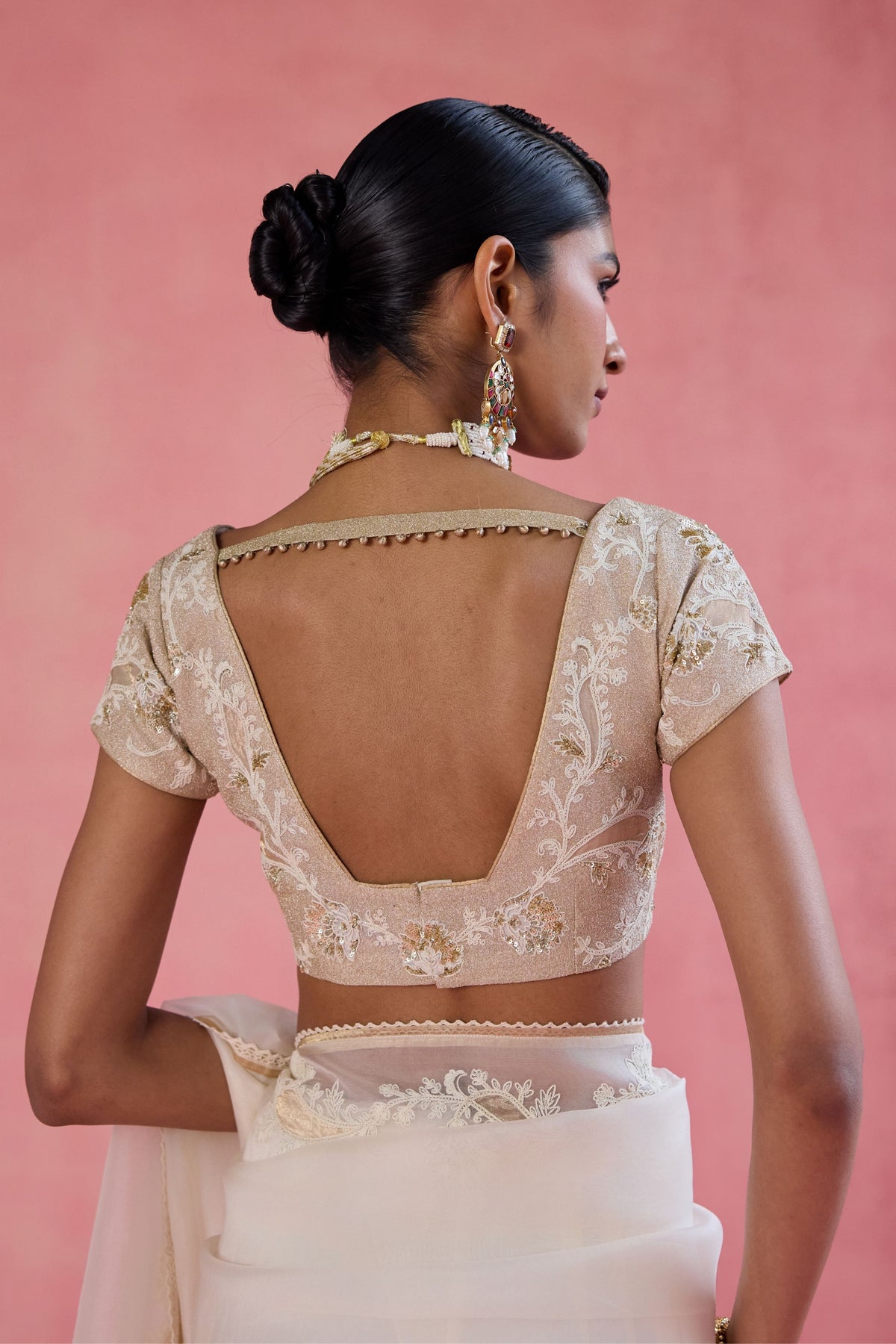Zeba Ivory Saree Set