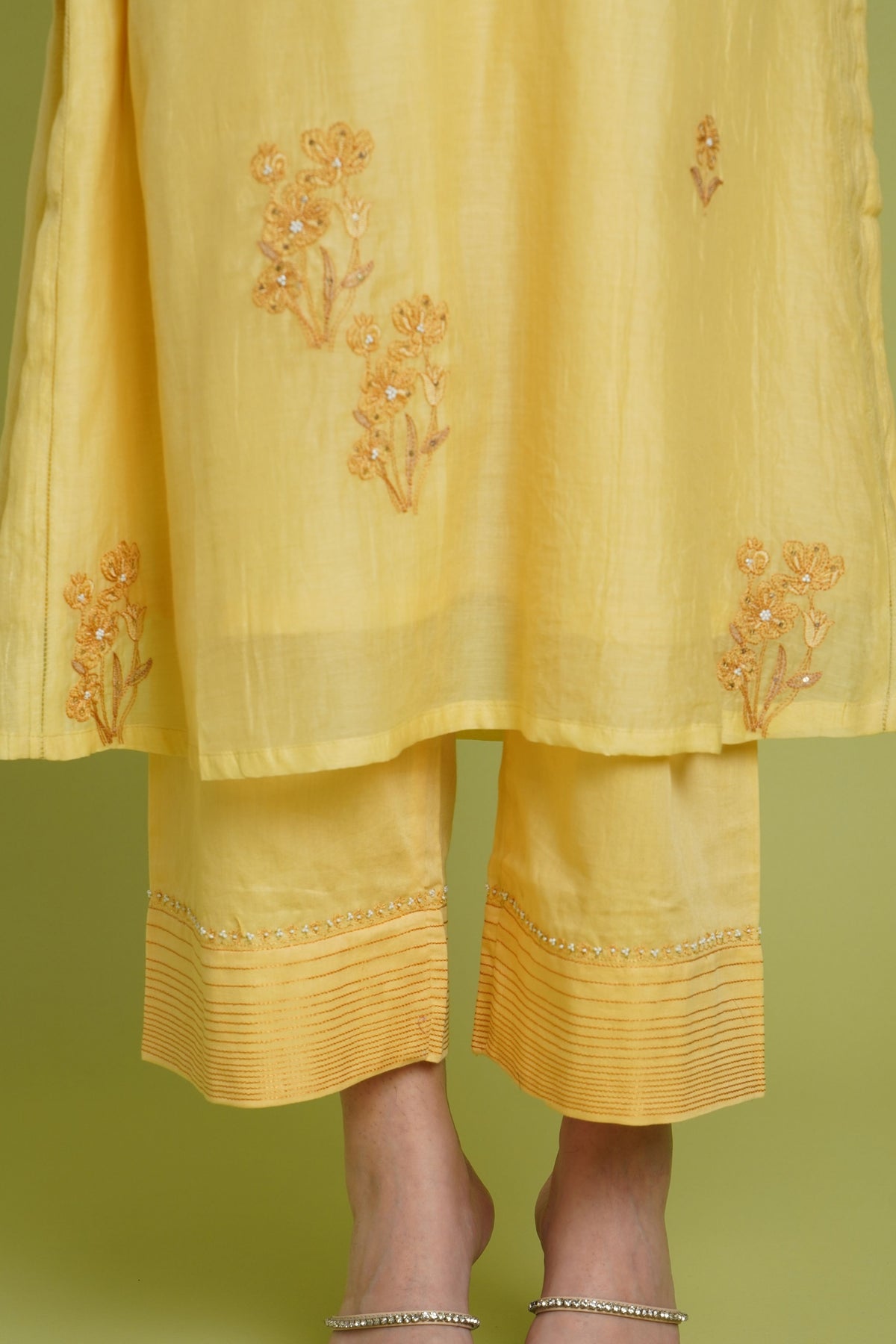 Yellow Floral Kurta Set