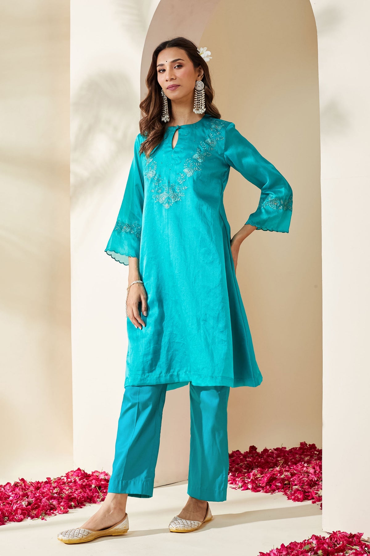 Turquoise Ruksaar Kurta Set