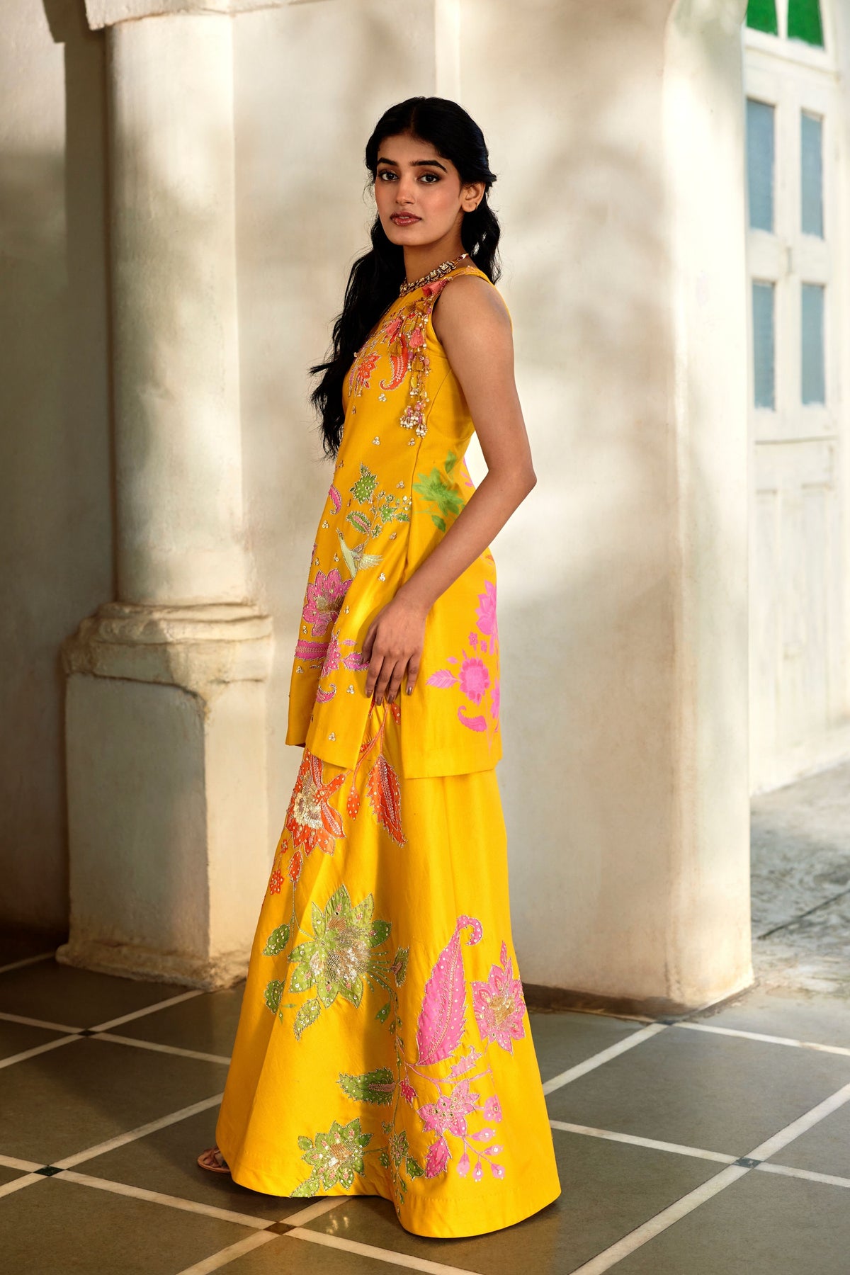 Halo Sharara Set - Honey