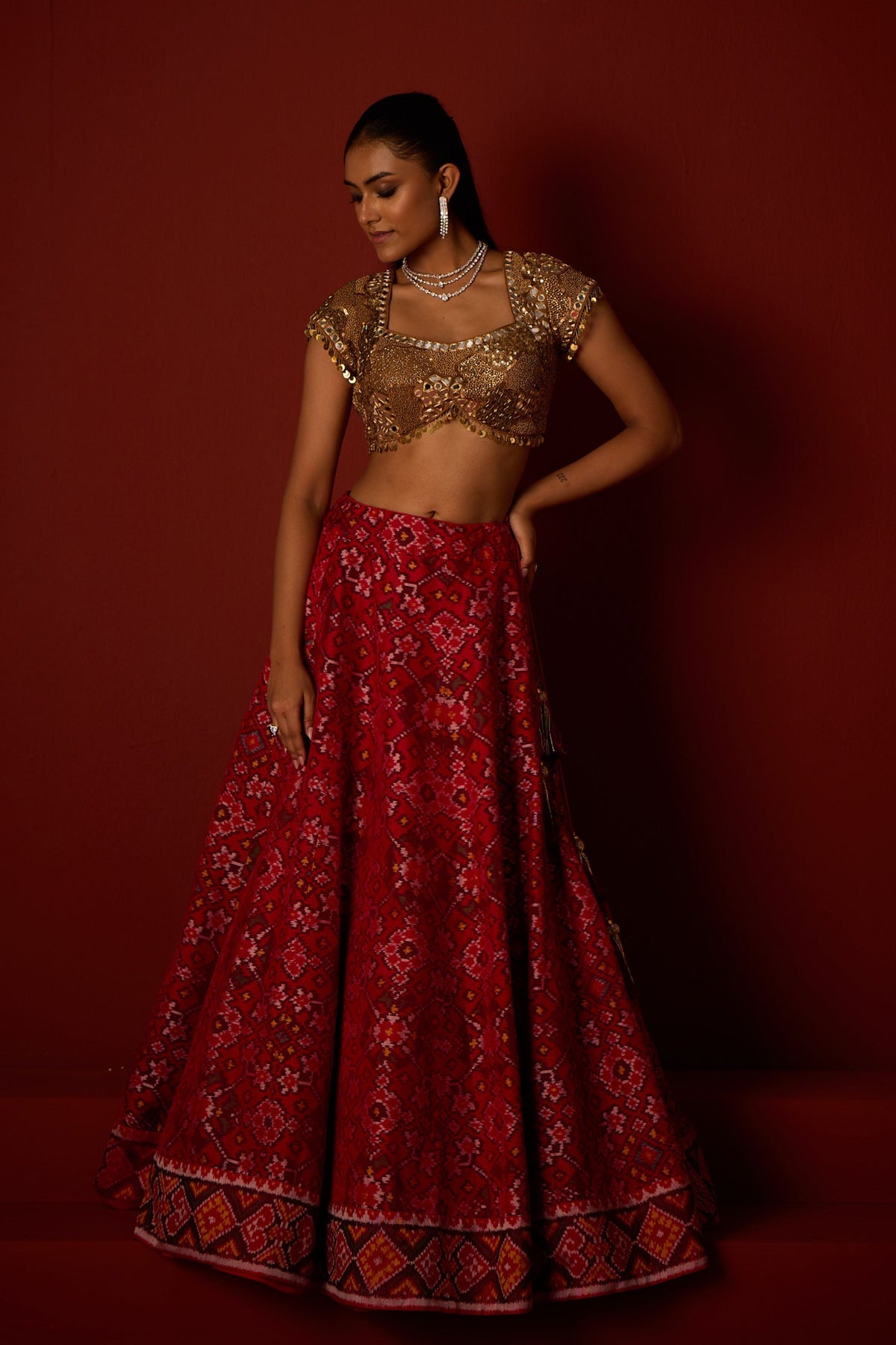 Golden Patola Lehenga Set