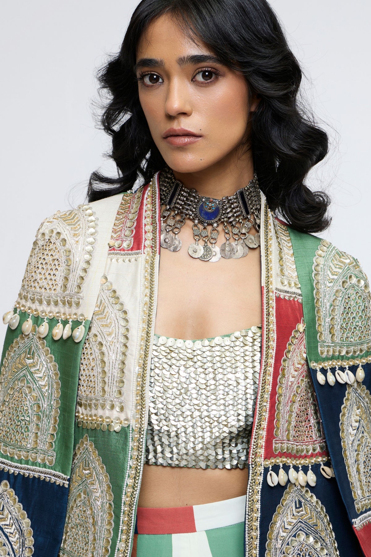 Bajrangi Embellished Cape Jacket Set