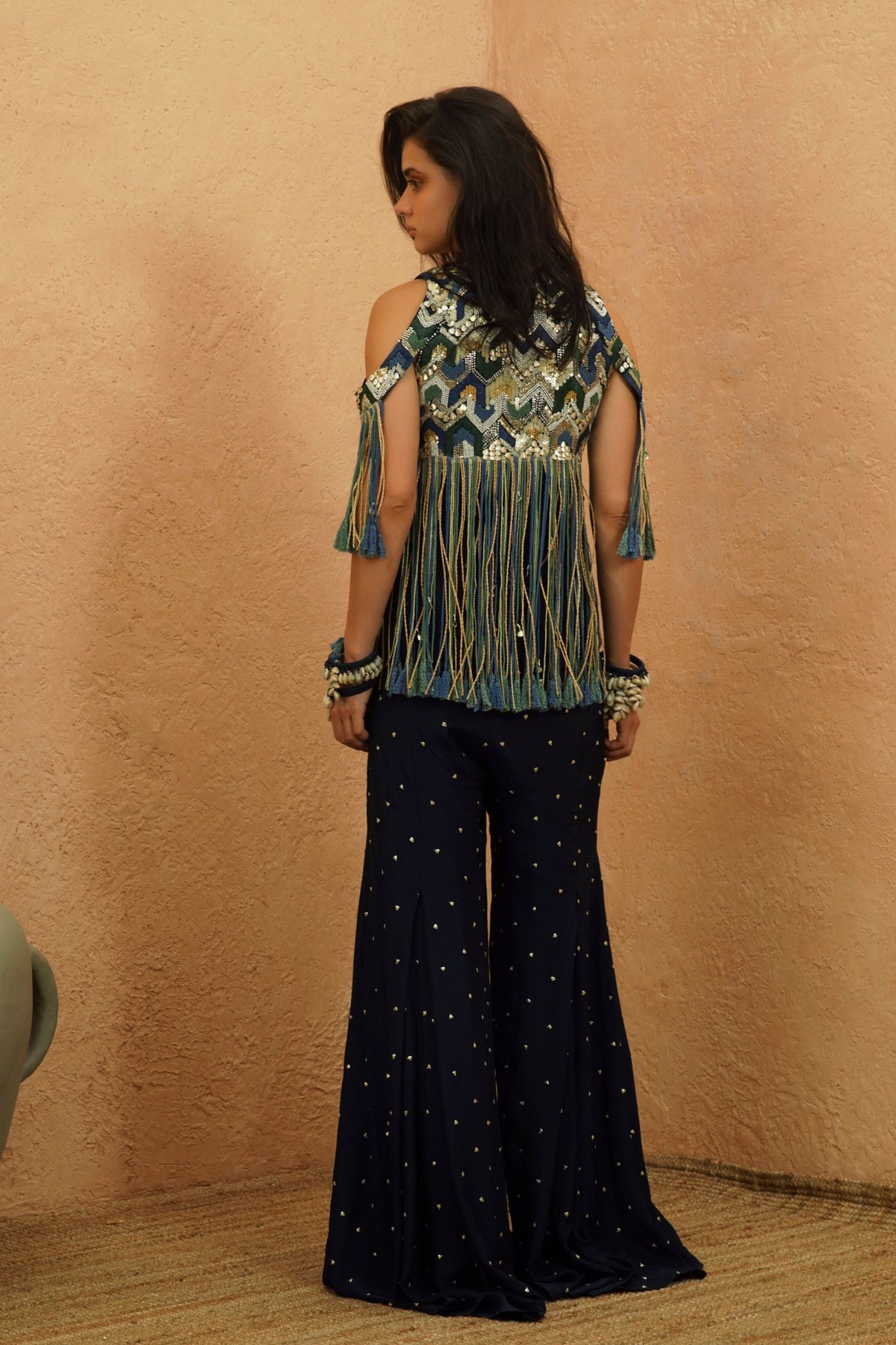 Nadira Cold Shoulder Jacket Set