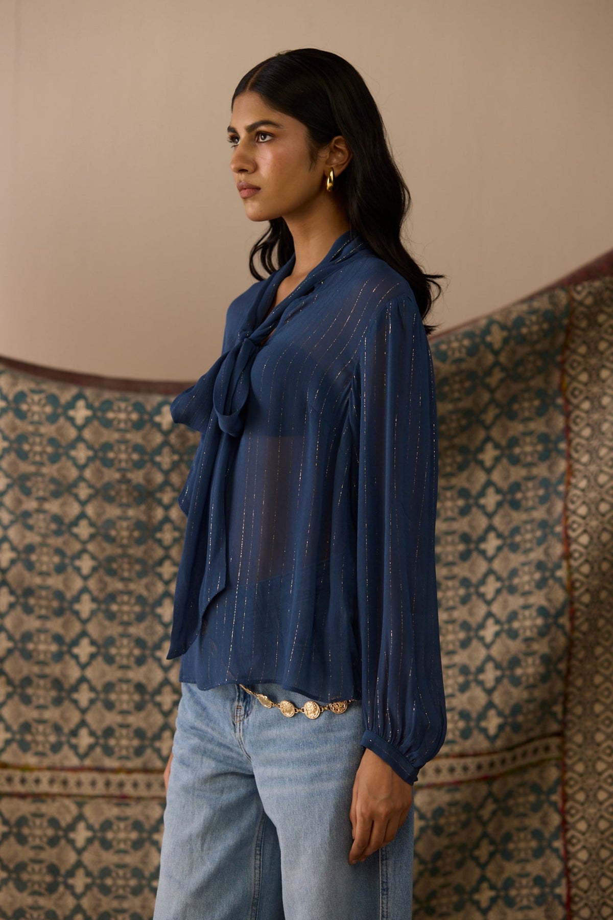 Elegance Navy Top