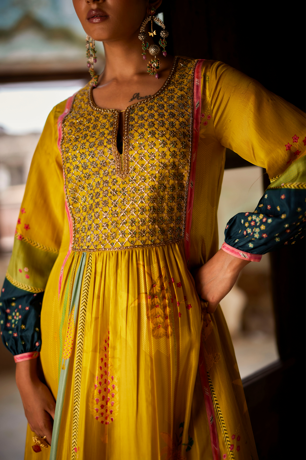 Nadira Lime Yellow Kurta Set