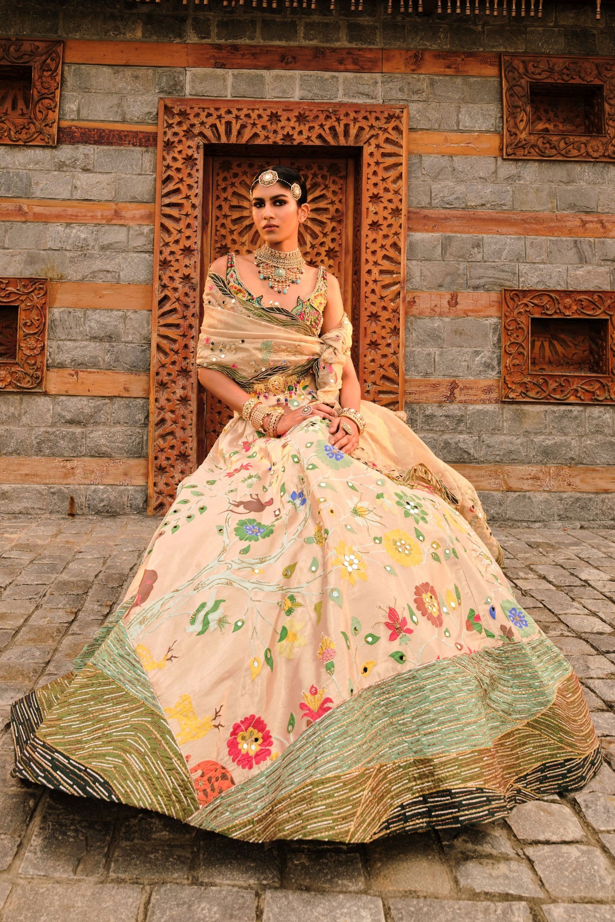 Paithani Golden Lehenga Set