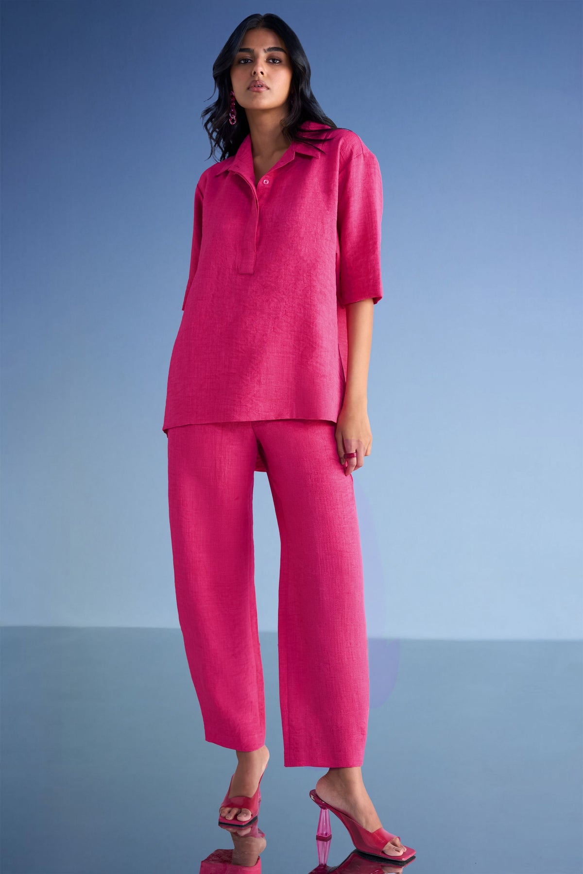 High-low Fuchsia Top