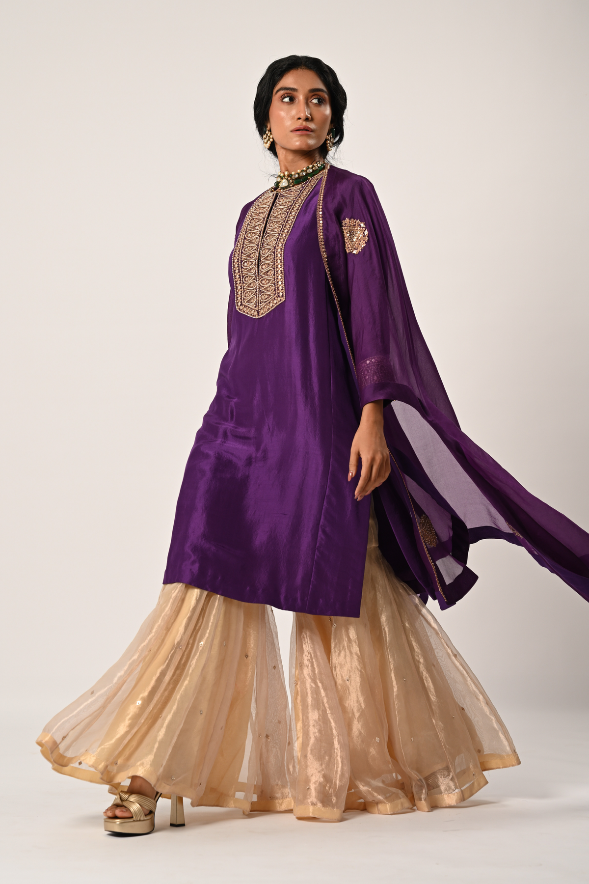 Sharara With Cape Set