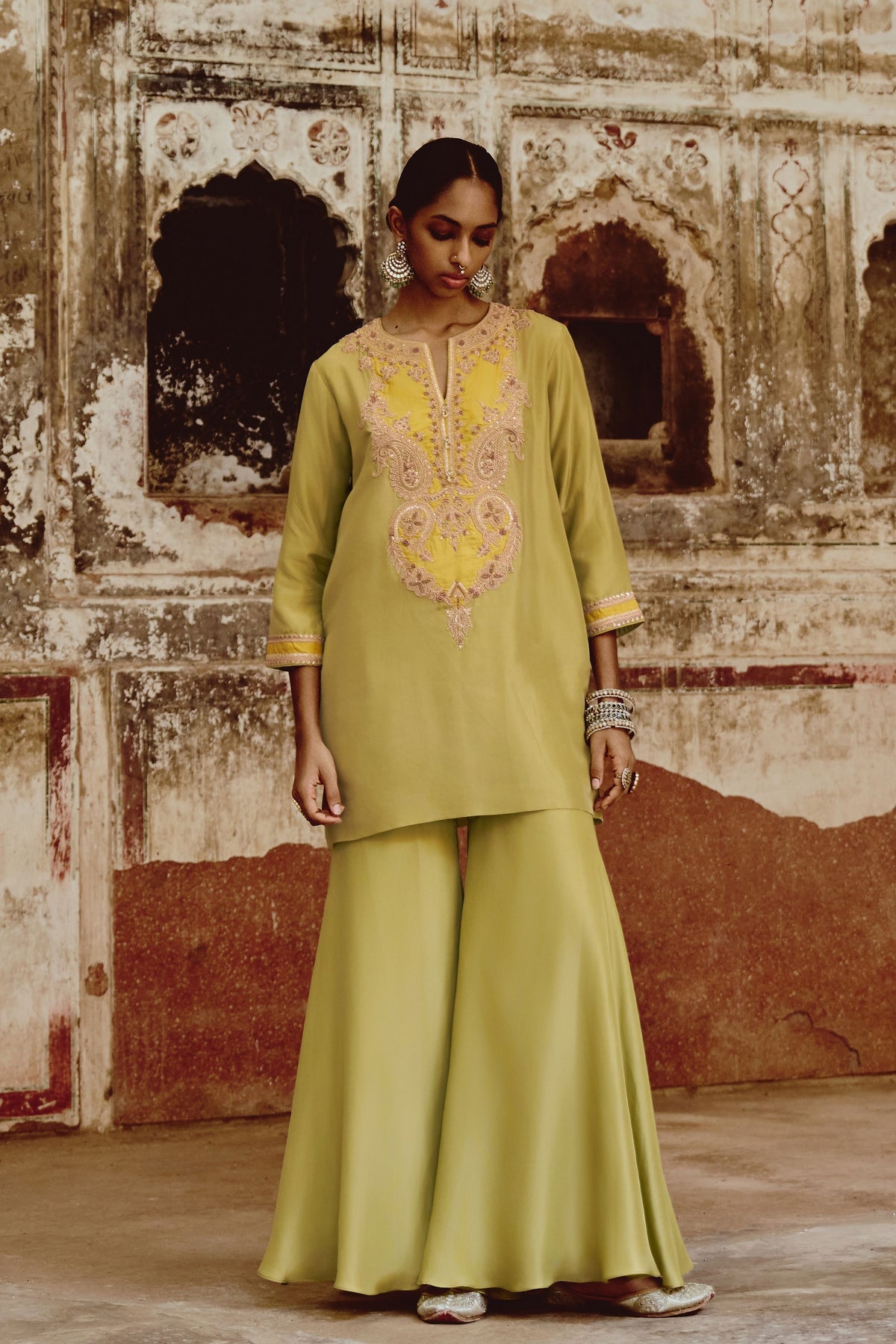 Sage Green Keri Sharara Set