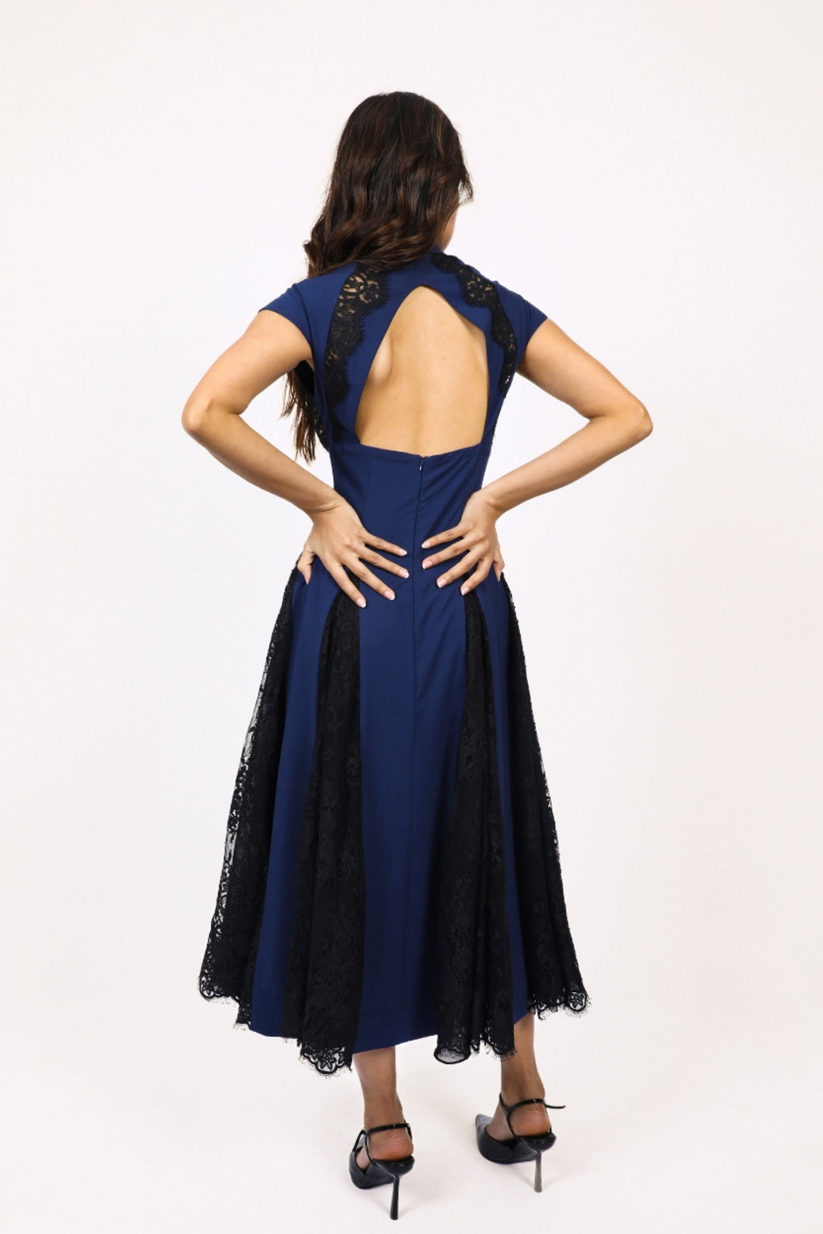 Lace Godet Dress