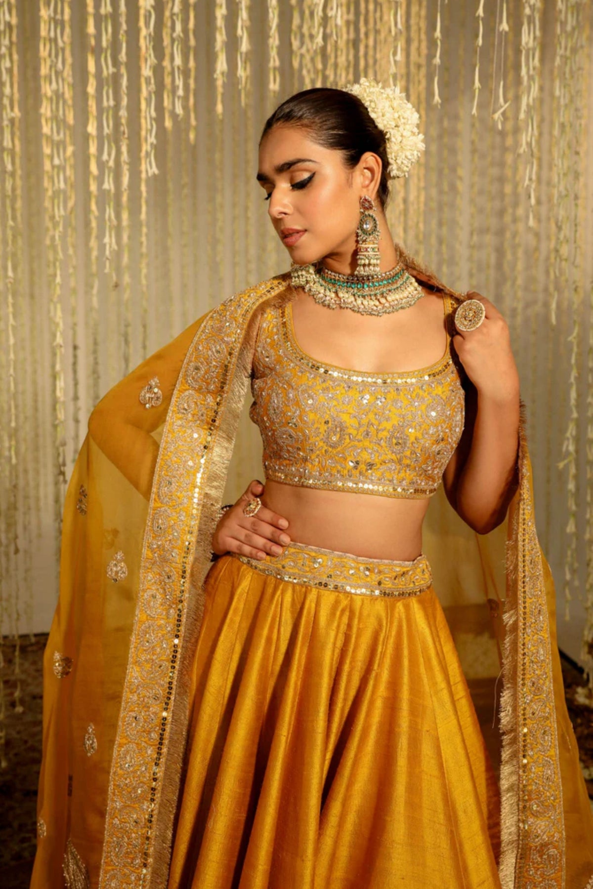 Amna Mustard Lehenga Set