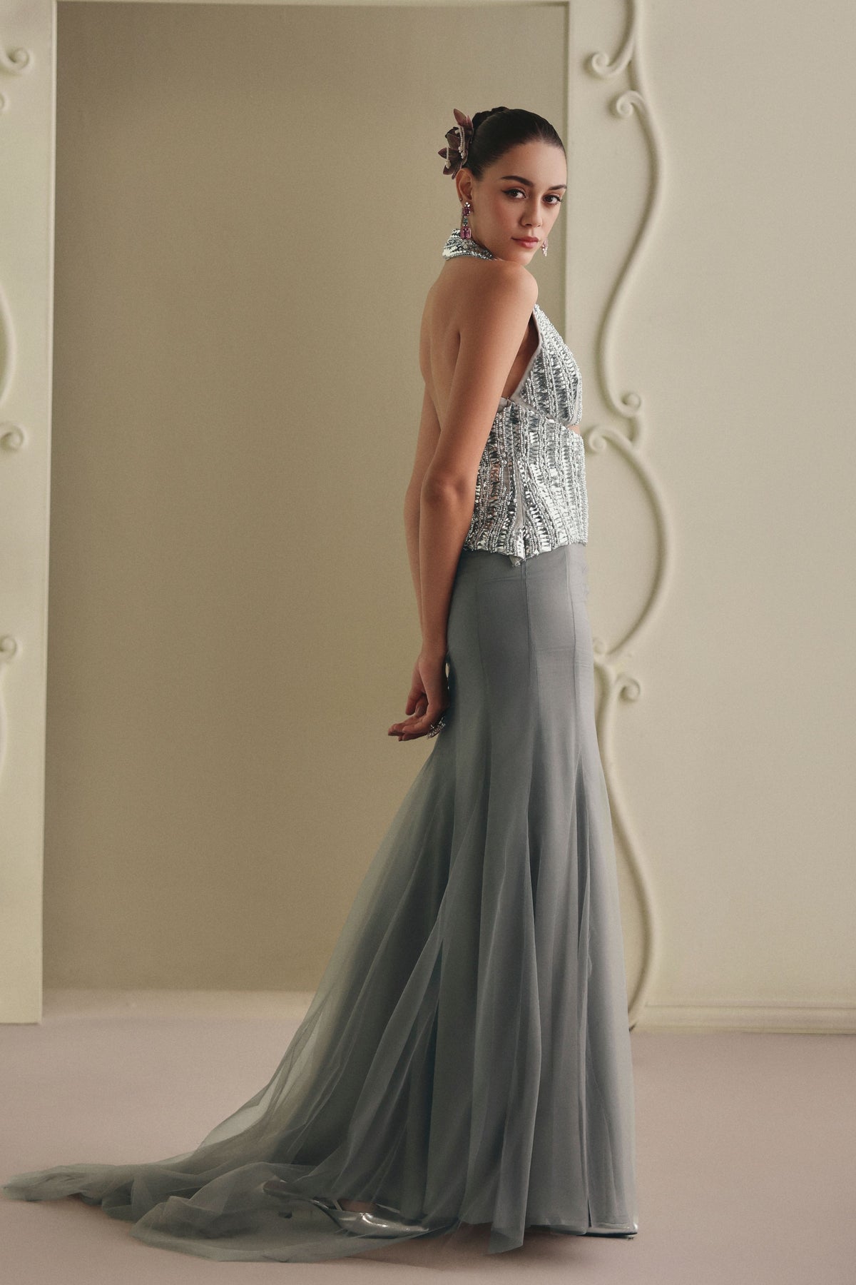 Grey Lehenga Set