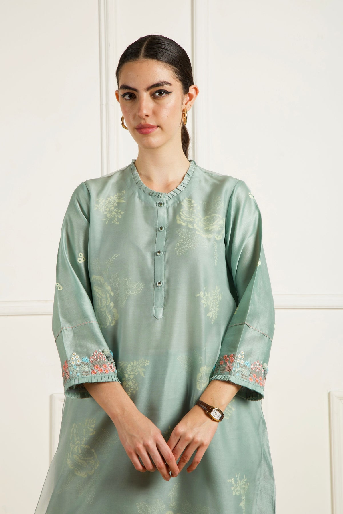 Mint Double Layer Kurta Set