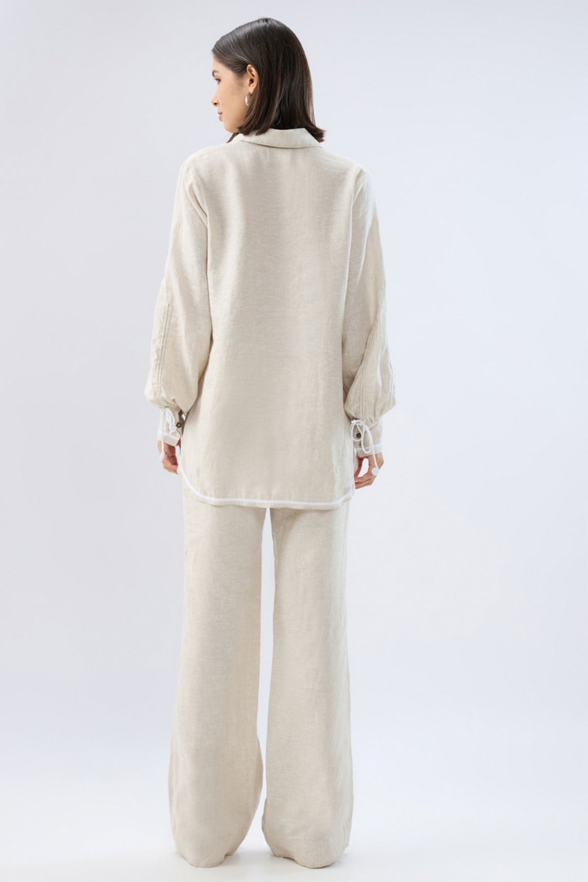 Beige Shirt Style Co-ord Set