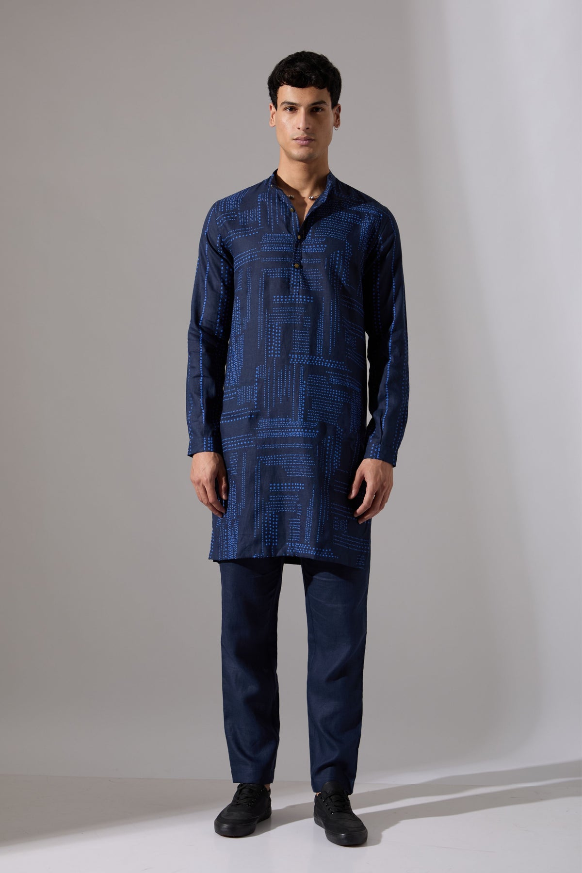 Lucas Shibori And Dots Kurta Set