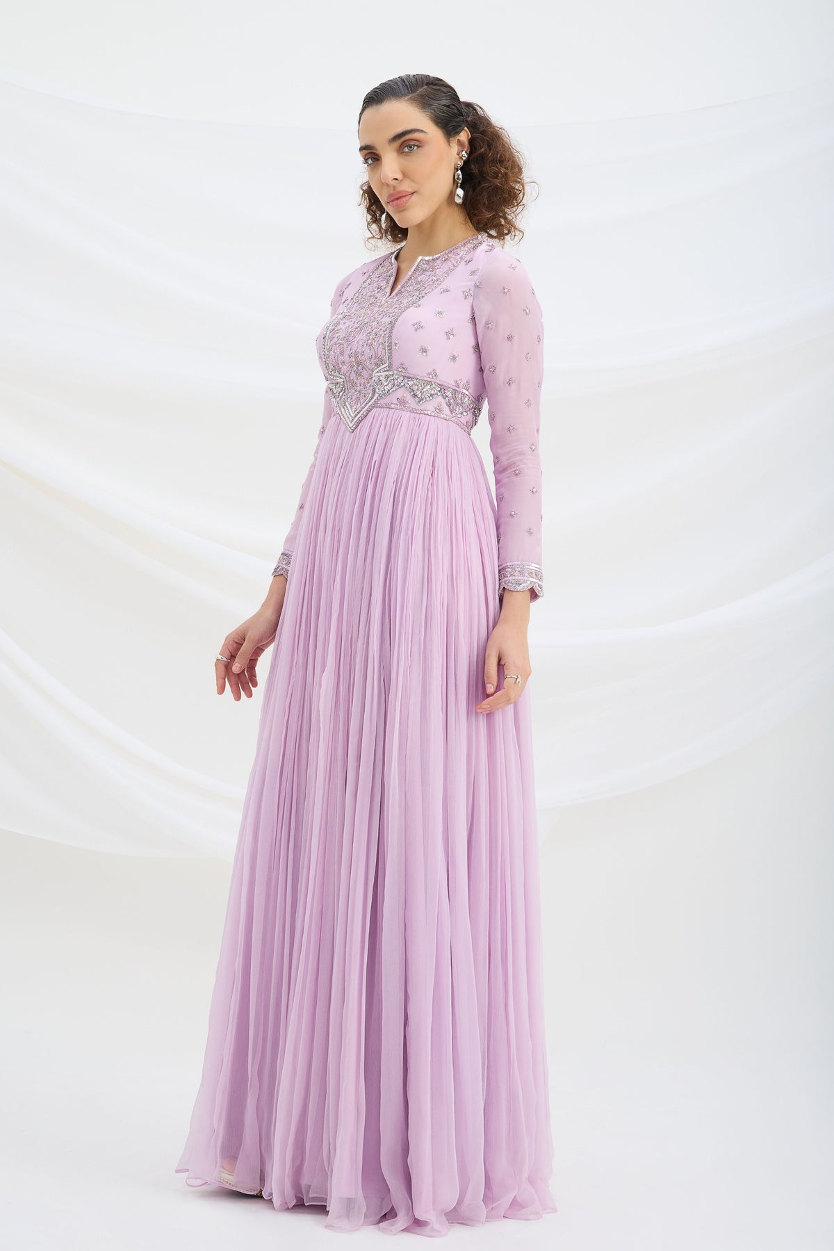 Lilac Embroidered Dress