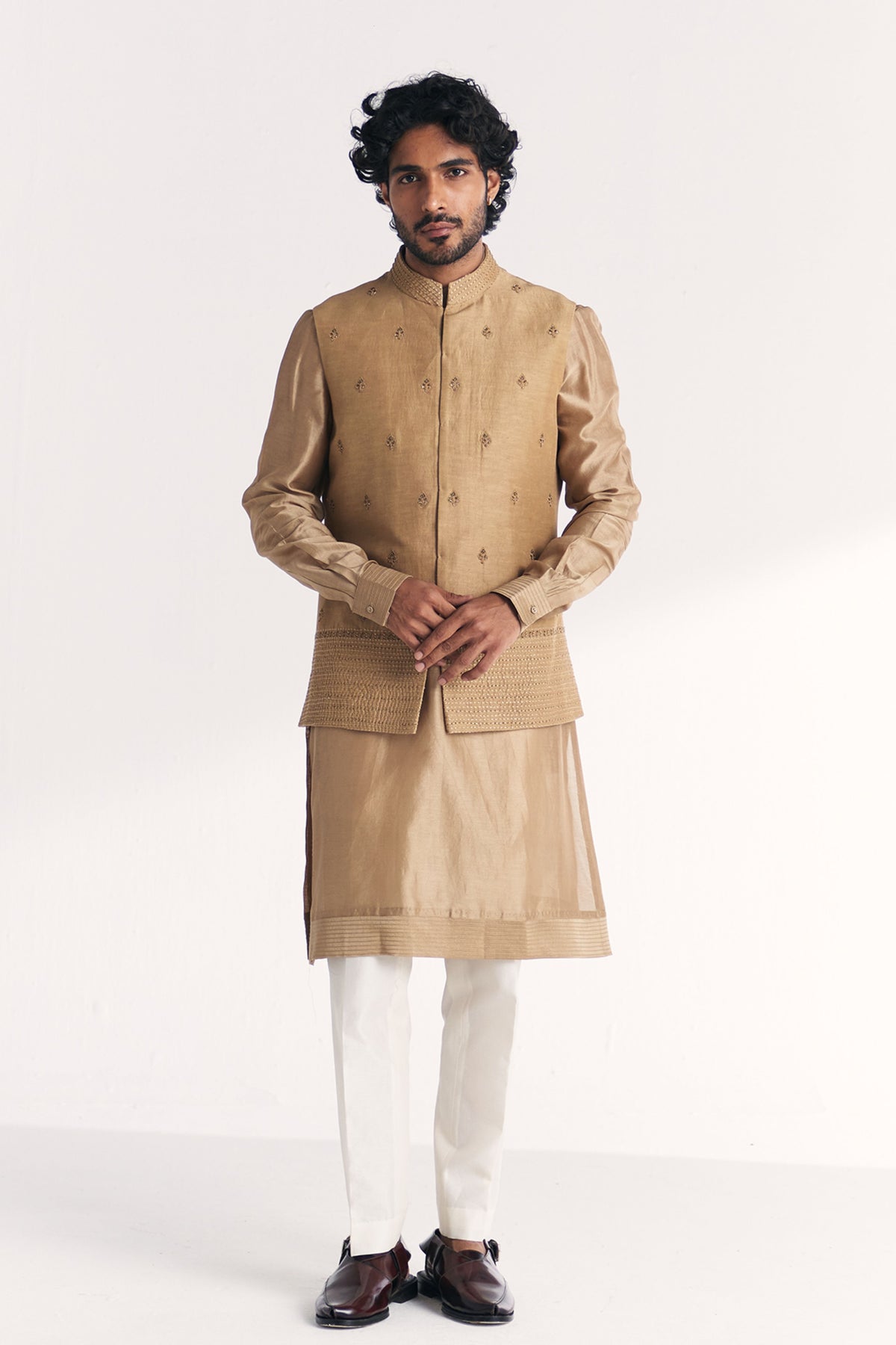 Yawar Green Nehru Jacket Set