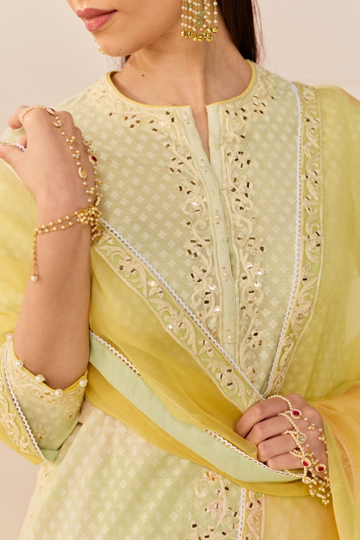 Yasmeen Mint Green Sharara Set
