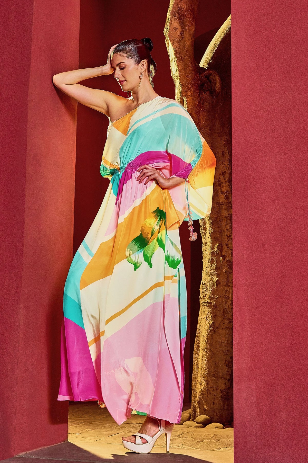 Multi One-shoulder Kaftan