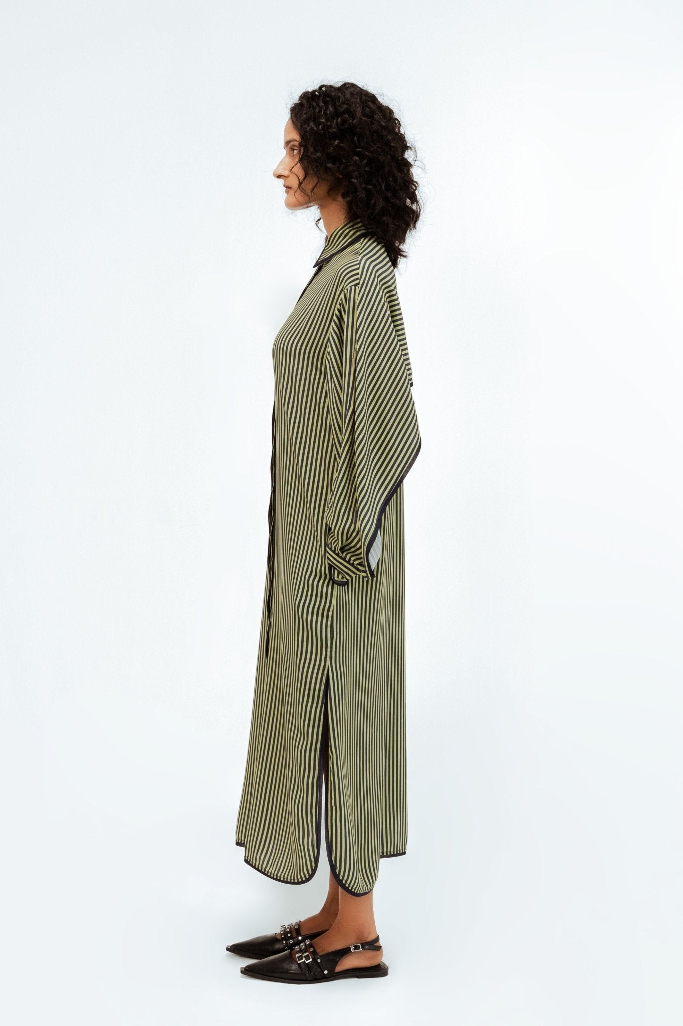 Elian Crepe Shirt Dress - Leh Studios - Elahe