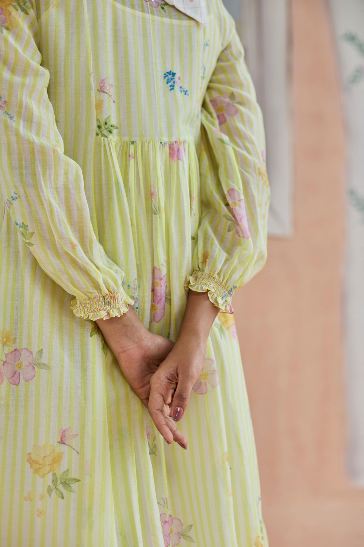 Serene Flora Maxi Dress Chanderi