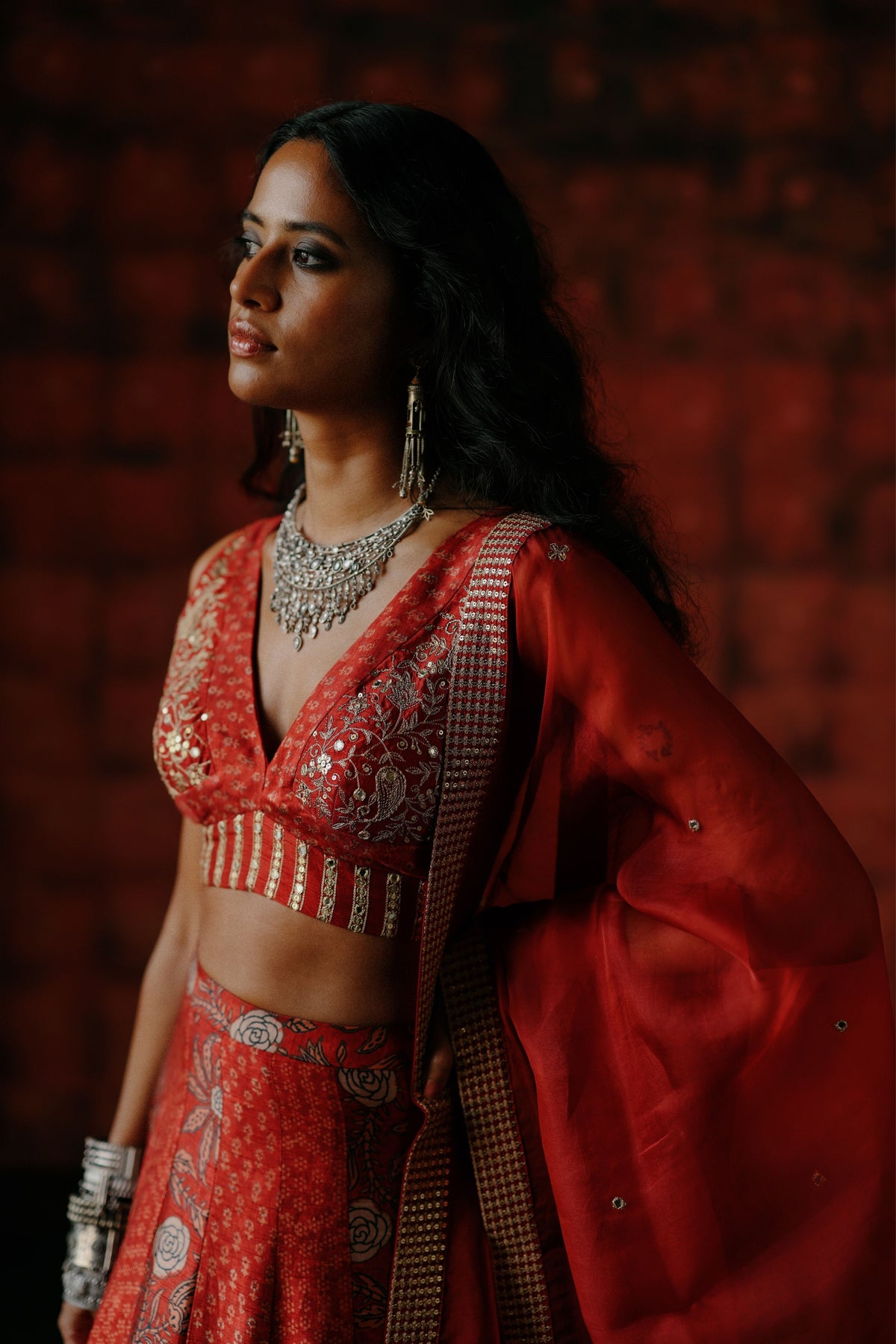 Brick Red Lehenga Set