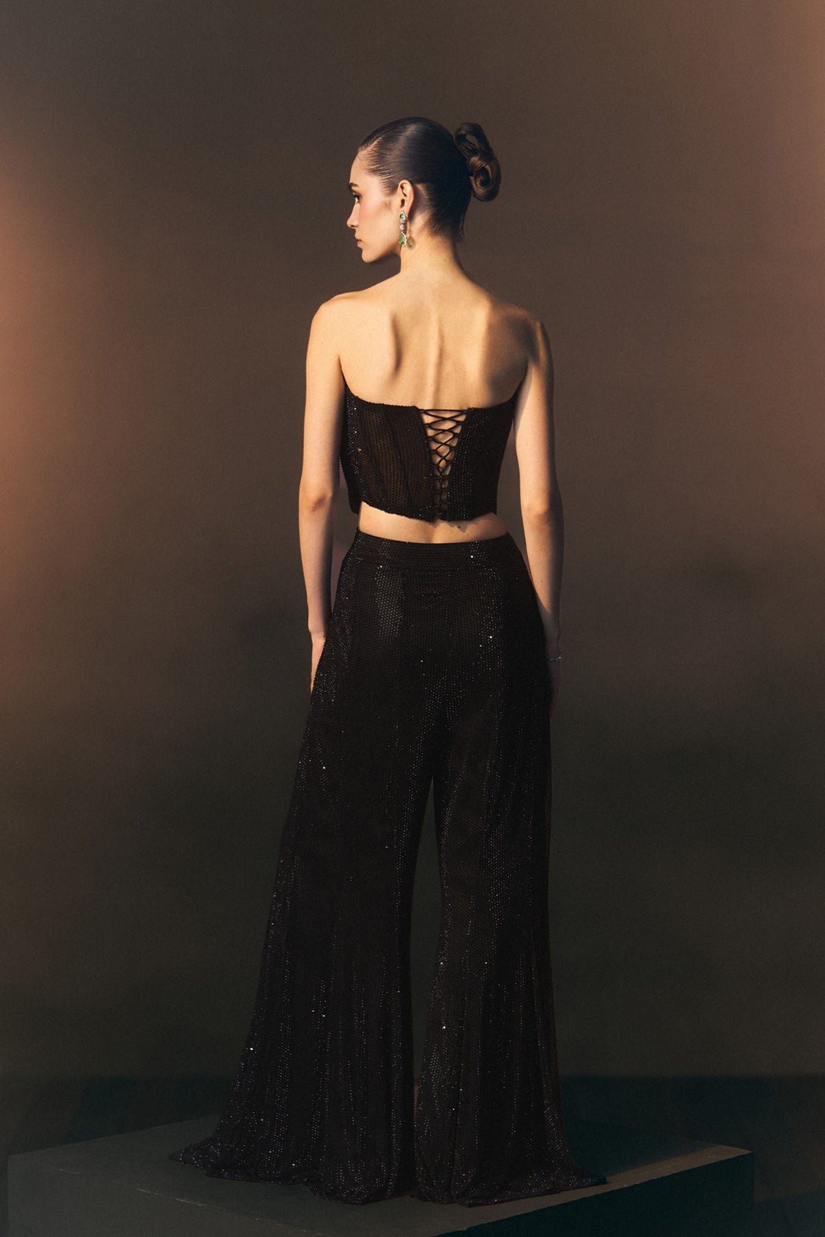 Onyx Sharara Pants with Corset Top