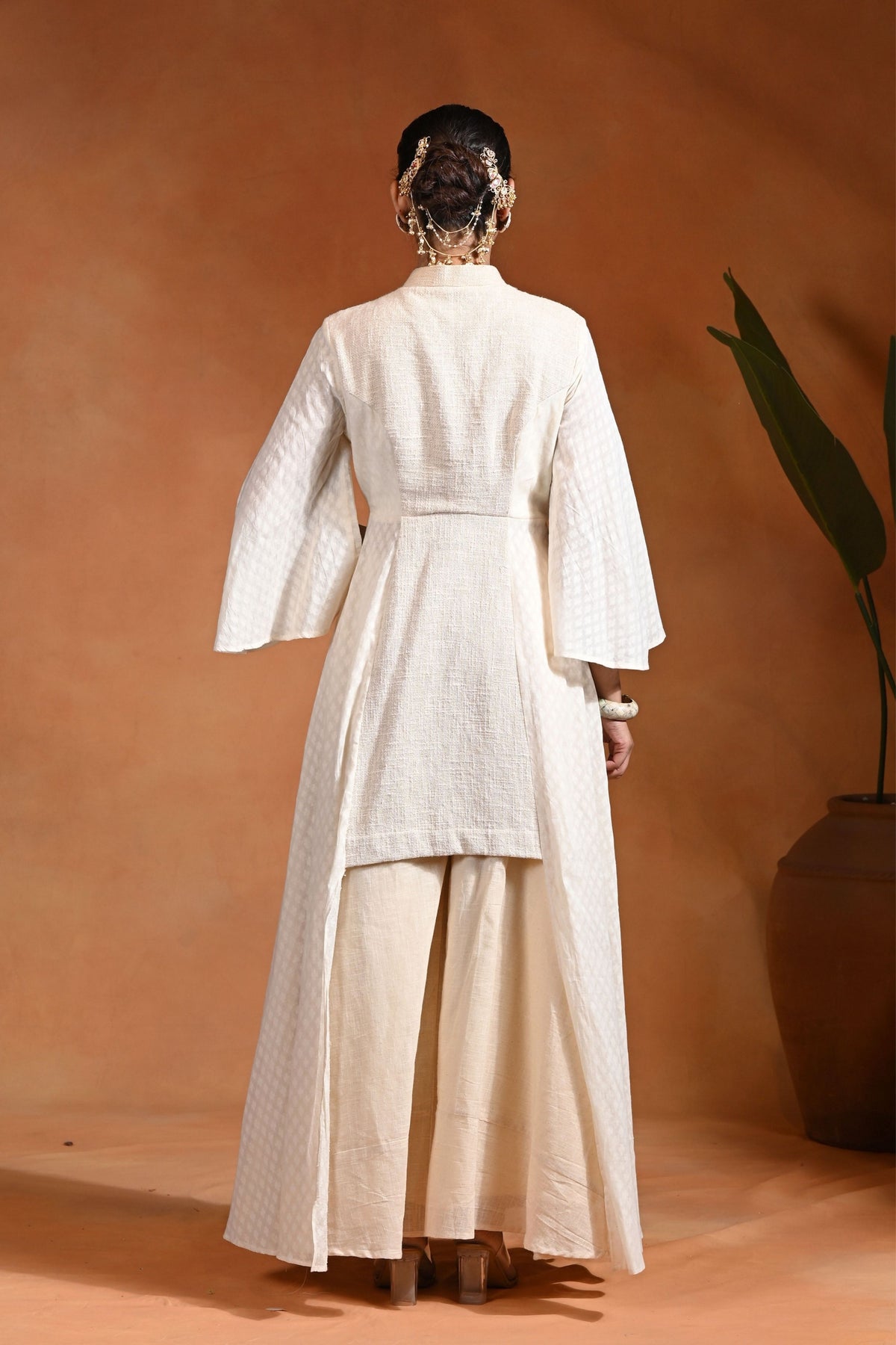 Long Tales Ivory Gold Tunic Set