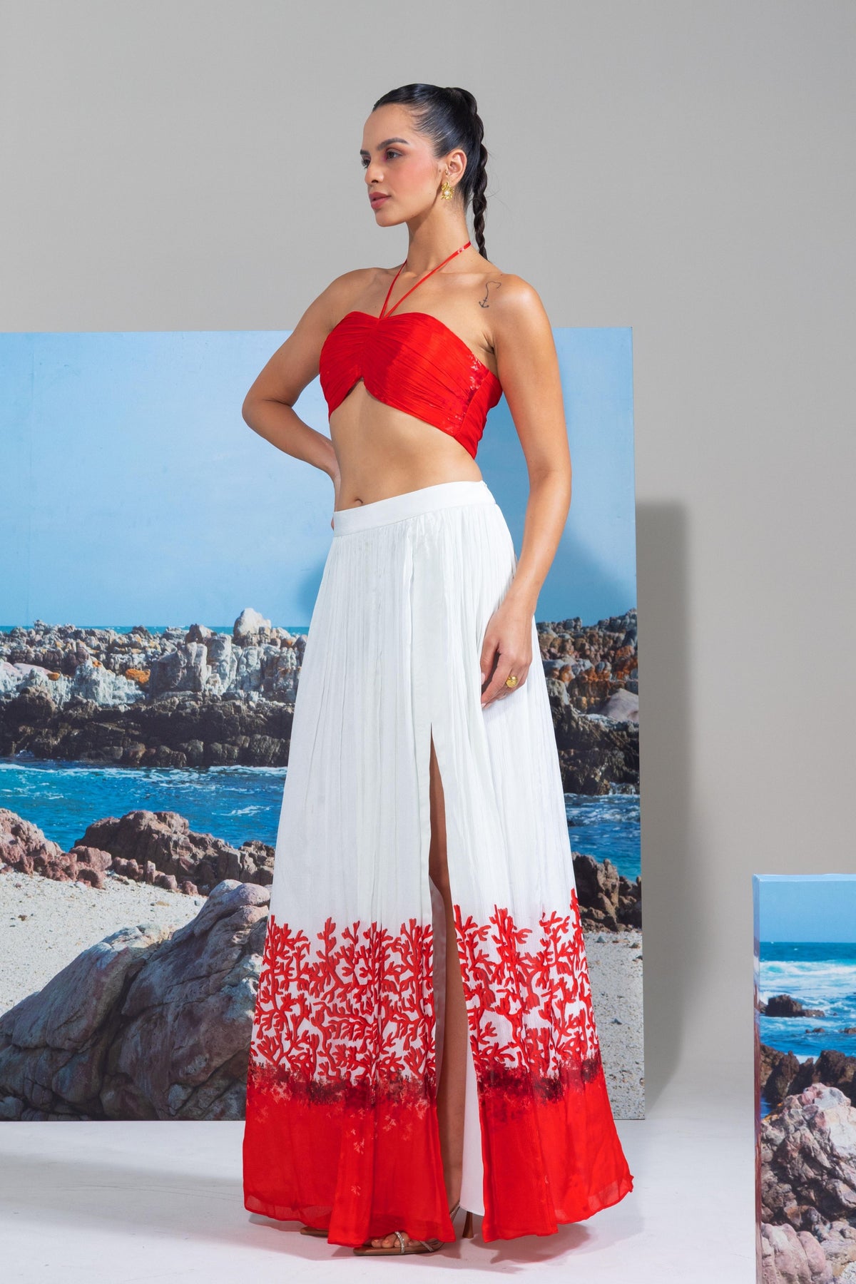 Catch Me Coral Skirt Set