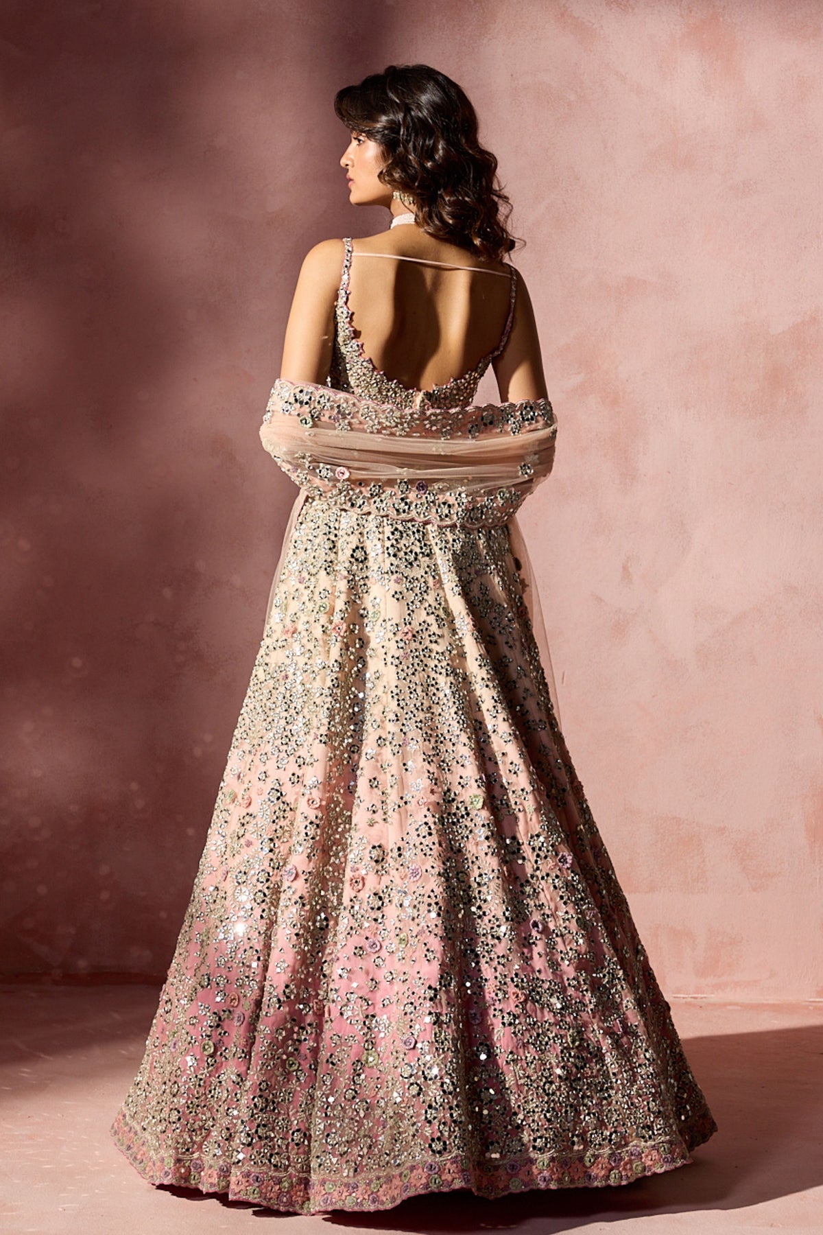 Rose Pink Ombrey lehenga Set