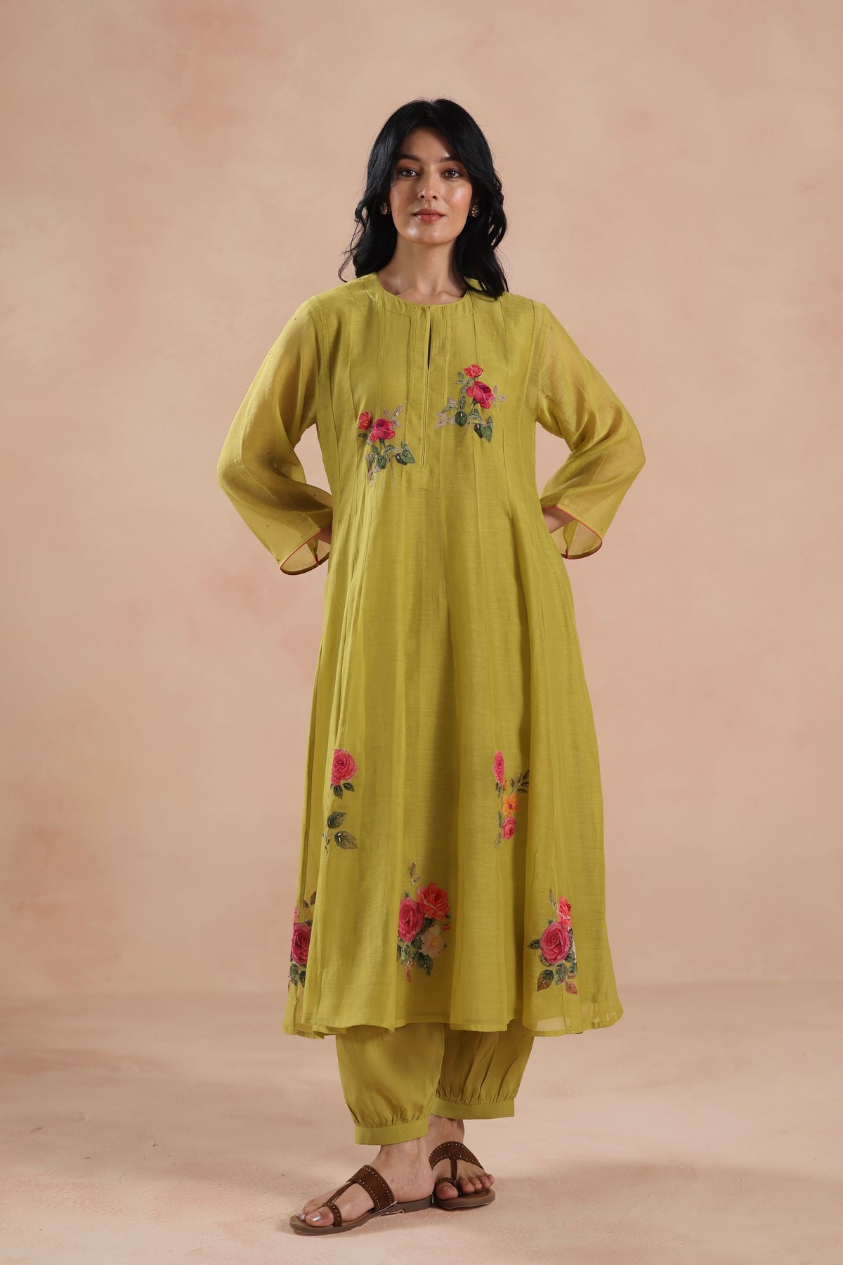 Holi Green Kurta Set