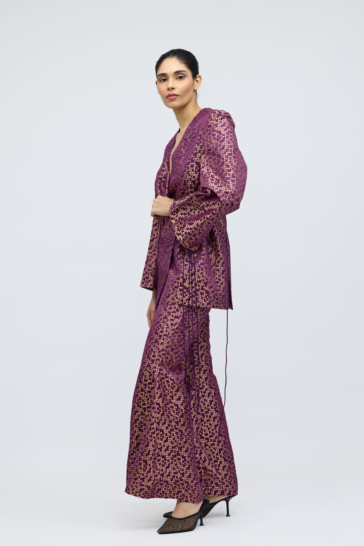 Pointillé Brocade Purple Co-ord Set