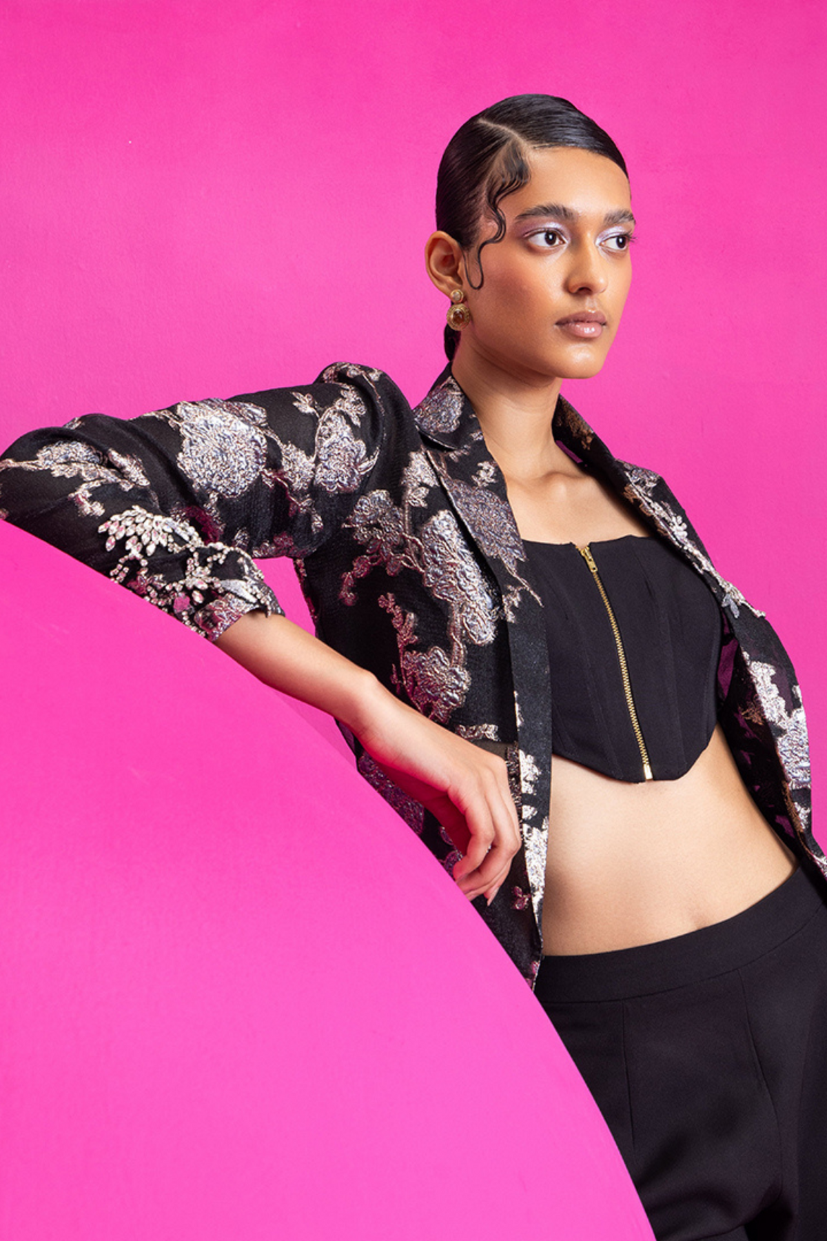 Black Garnet Long Jacket Set