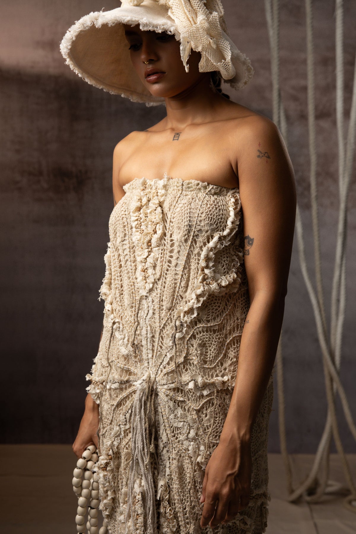 Ivory Crochet Tube Dress