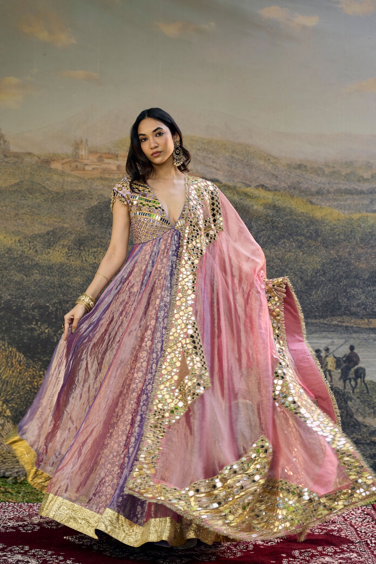 Bajrangi Mirror Anarkali Set