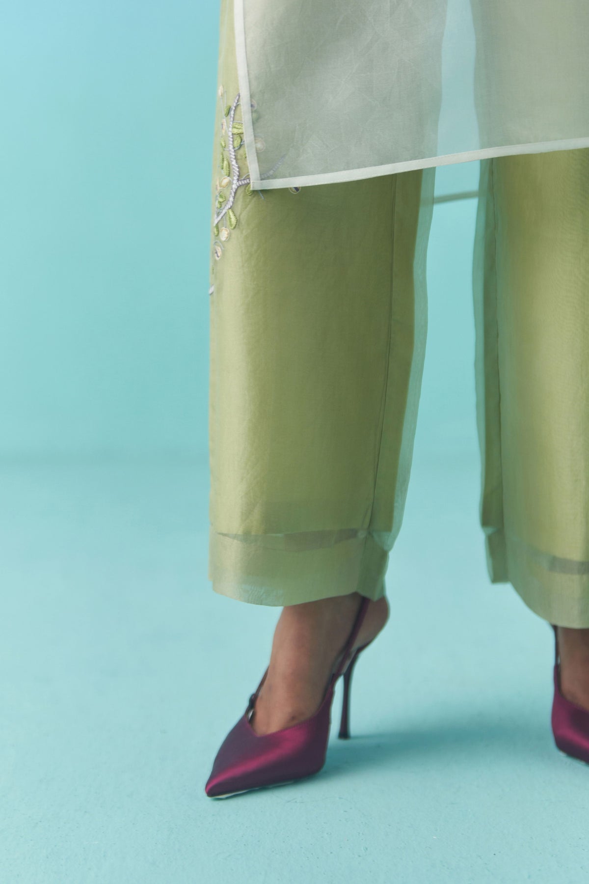 Green Wildflower Trouser