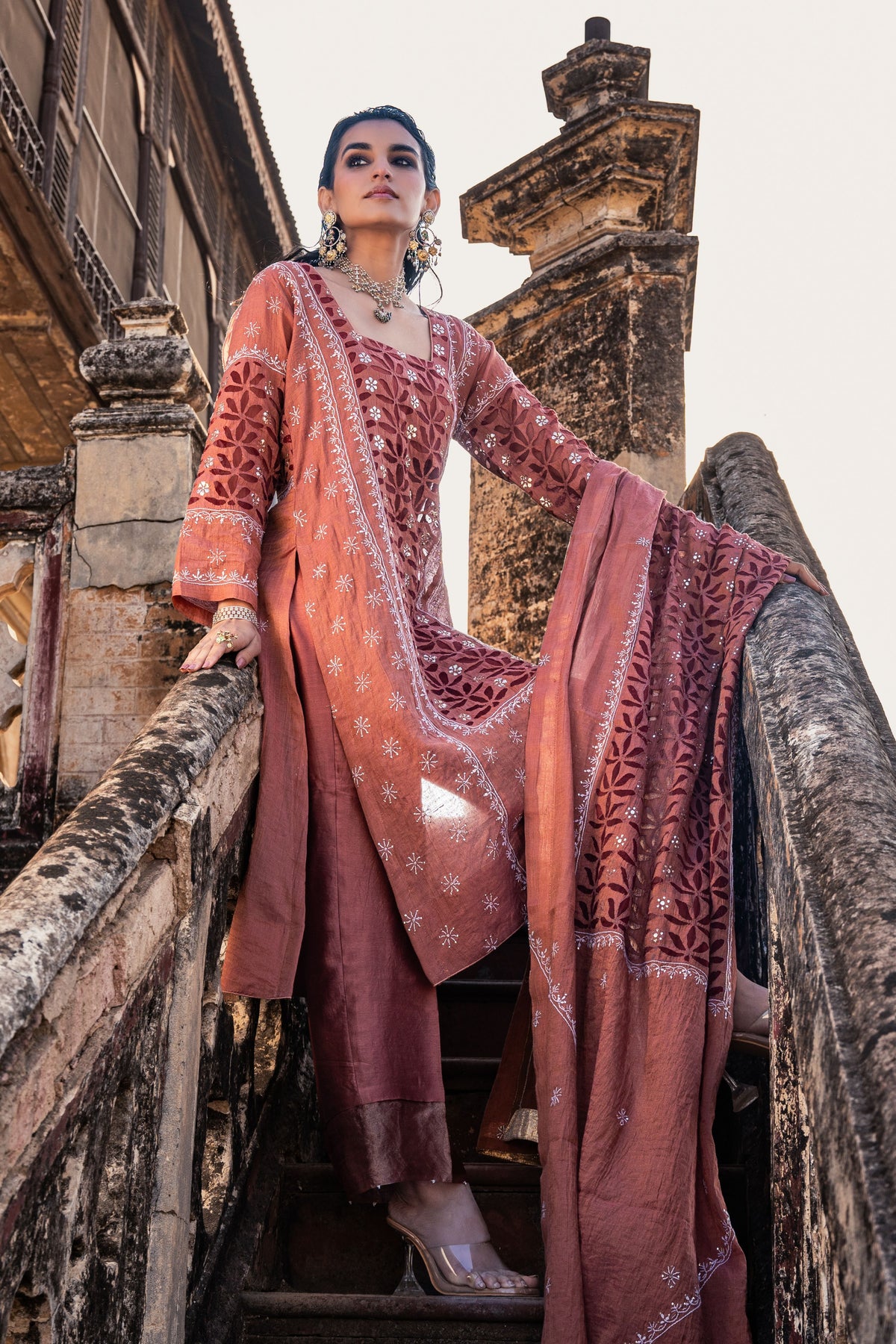 Rustic Red Straight Suit Set