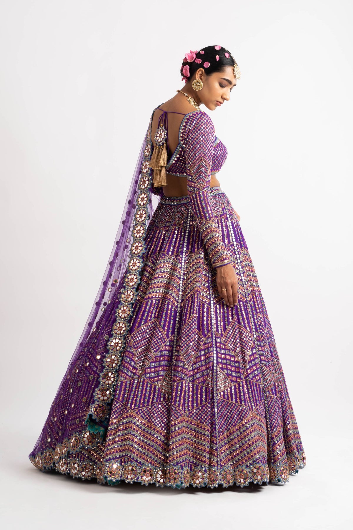 Purple heavy lehenga