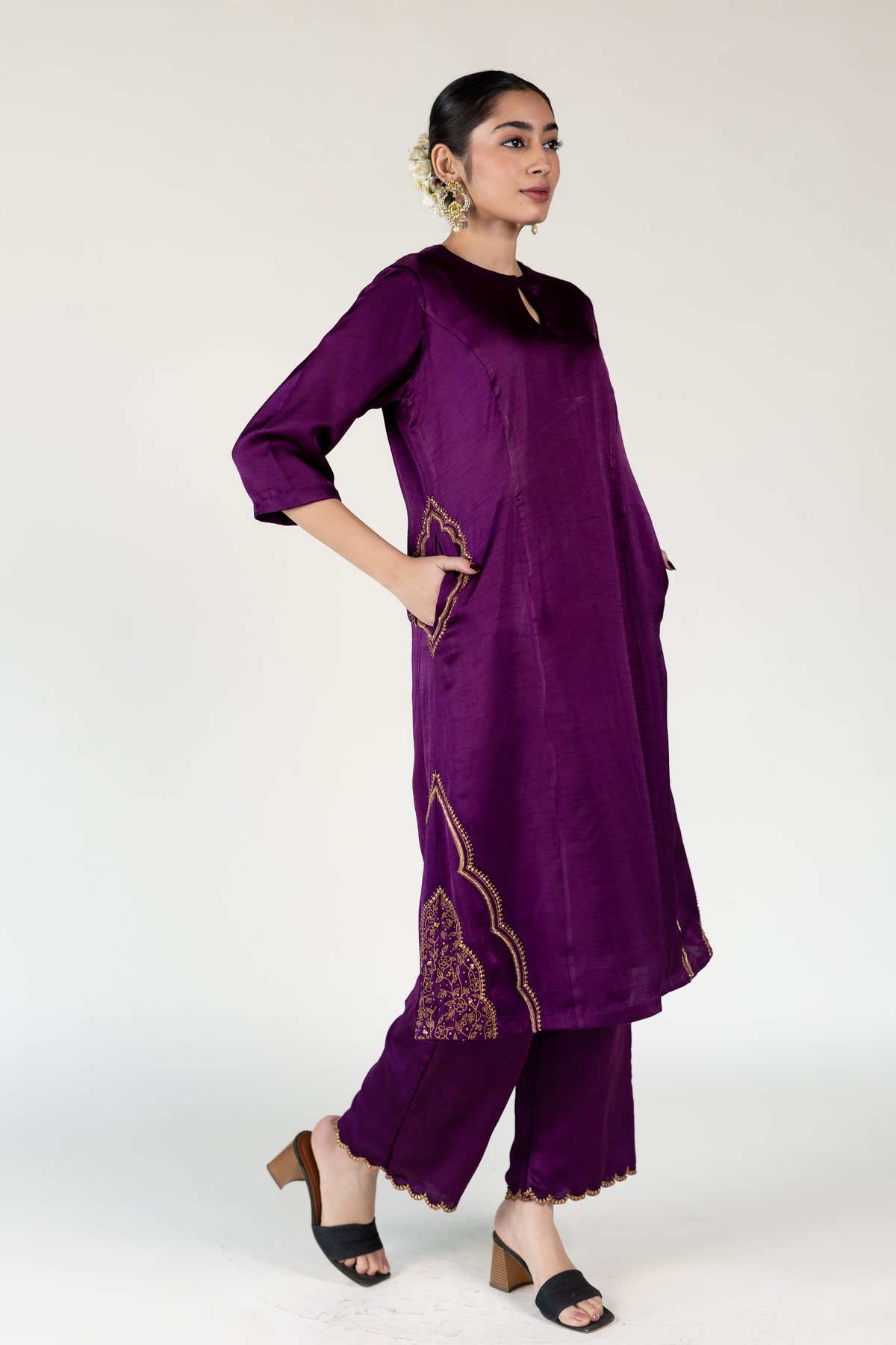 Aubergine Mehraab Tunic Set