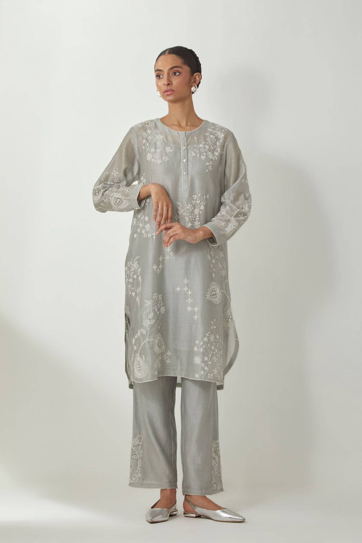 Grey Sequins Kurta