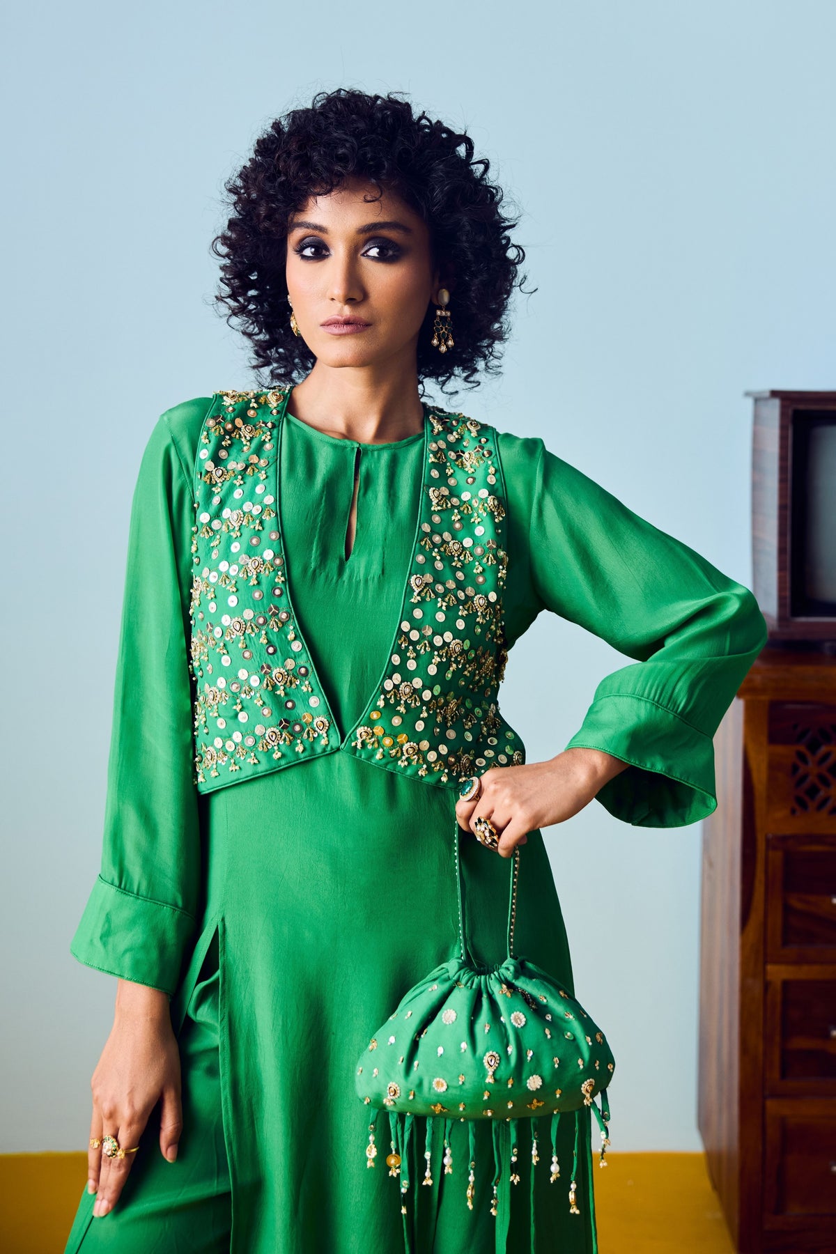 Tora Green Kurta Set