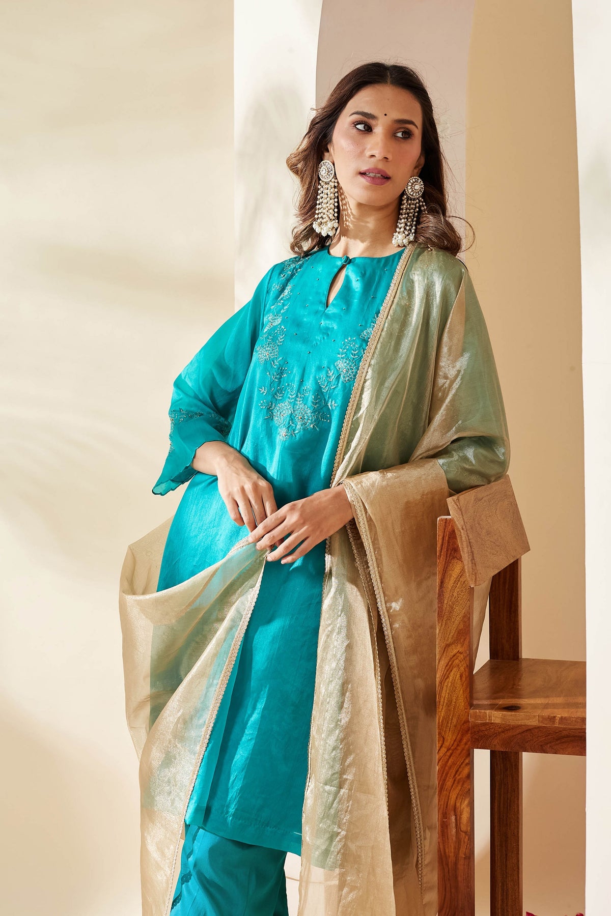 Turquoise Ruksaar Kurta Set
